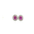 Pink Sapphire and Diamond Earrings in 14K White Gold - KGT 33334 - Zyrola