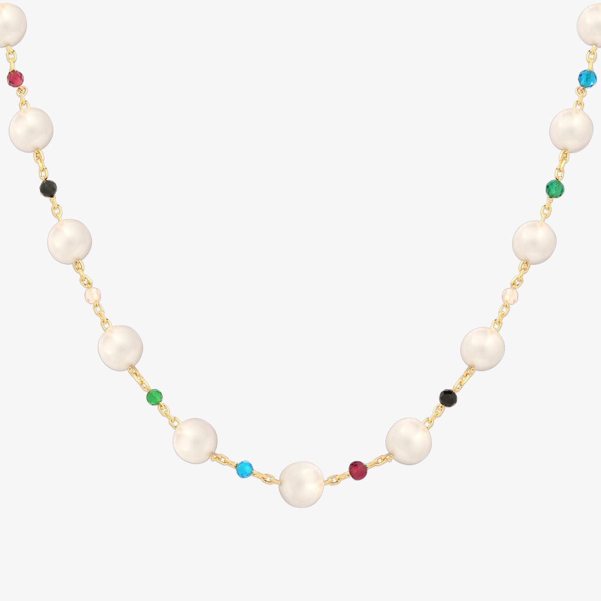 Rainbow pearl beads necklace - Zyrola