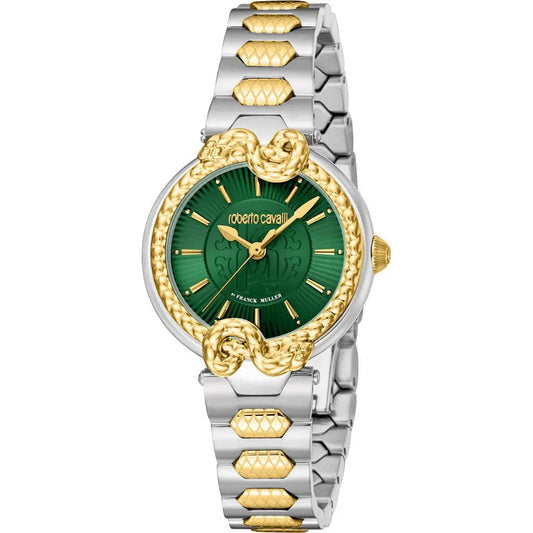 Roberto Cavalli By Franck Muller - RV1L214M0061 Bicolore Acier/Or avec Cadran Vert Émeraude - Zyrola