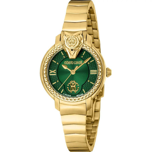 Roberto Cavalli By Franck Muller - RV1L215M0061 Dorée avec Cadran Vert & Tête de Serpent - Zyrola