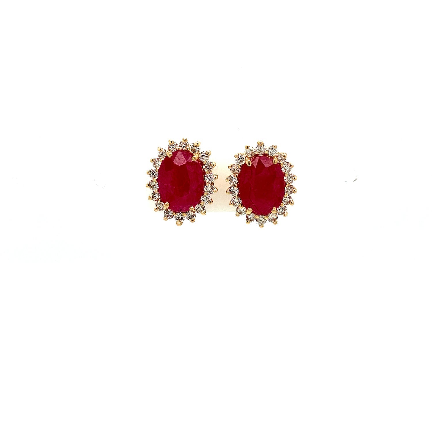 Ruby and Diamond Earring in 14K Yellow Gold - KGT 33581 - Zyrola