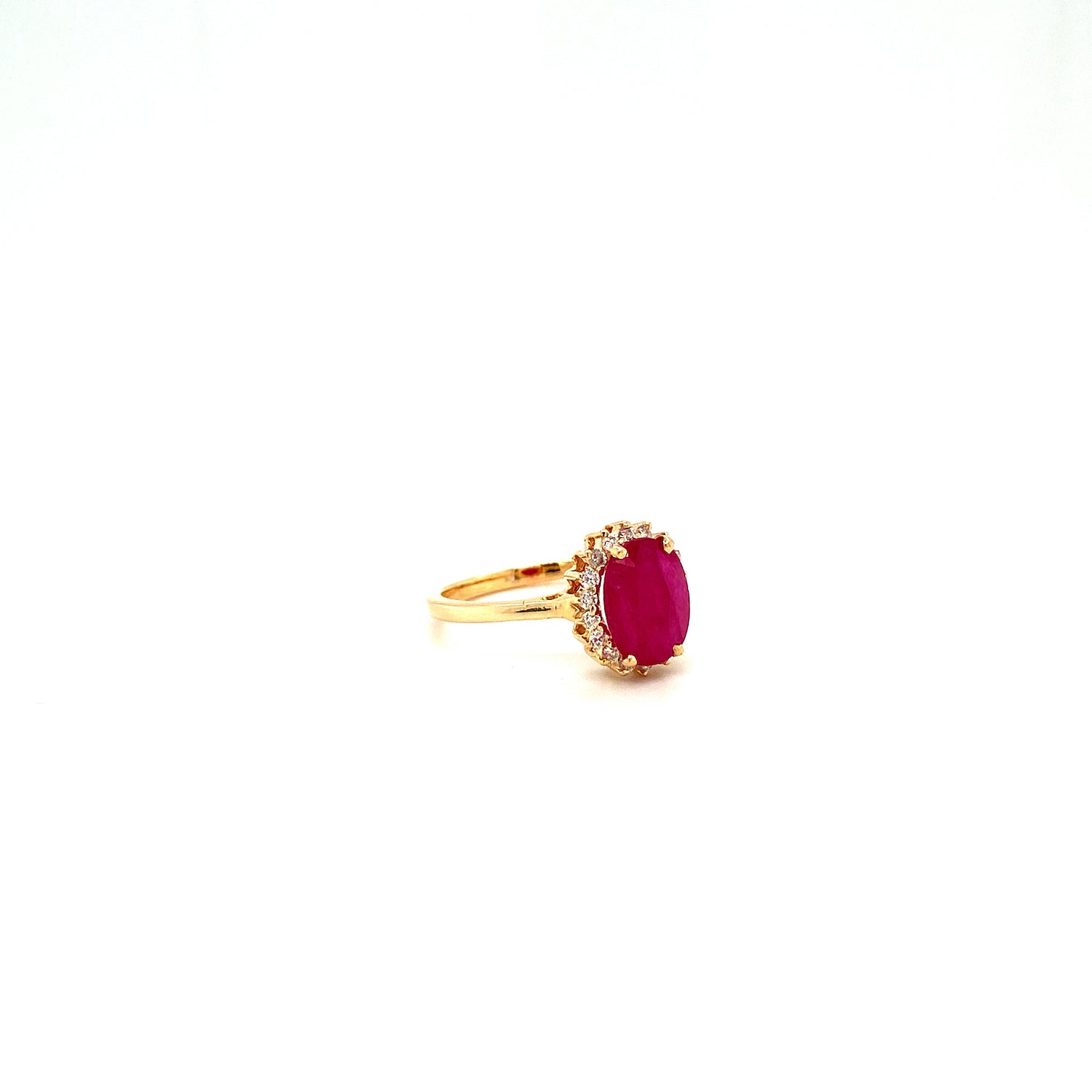 Ruby and Diamond Ring in 14K Yellow Gold - KGR 17165 - Zyrola