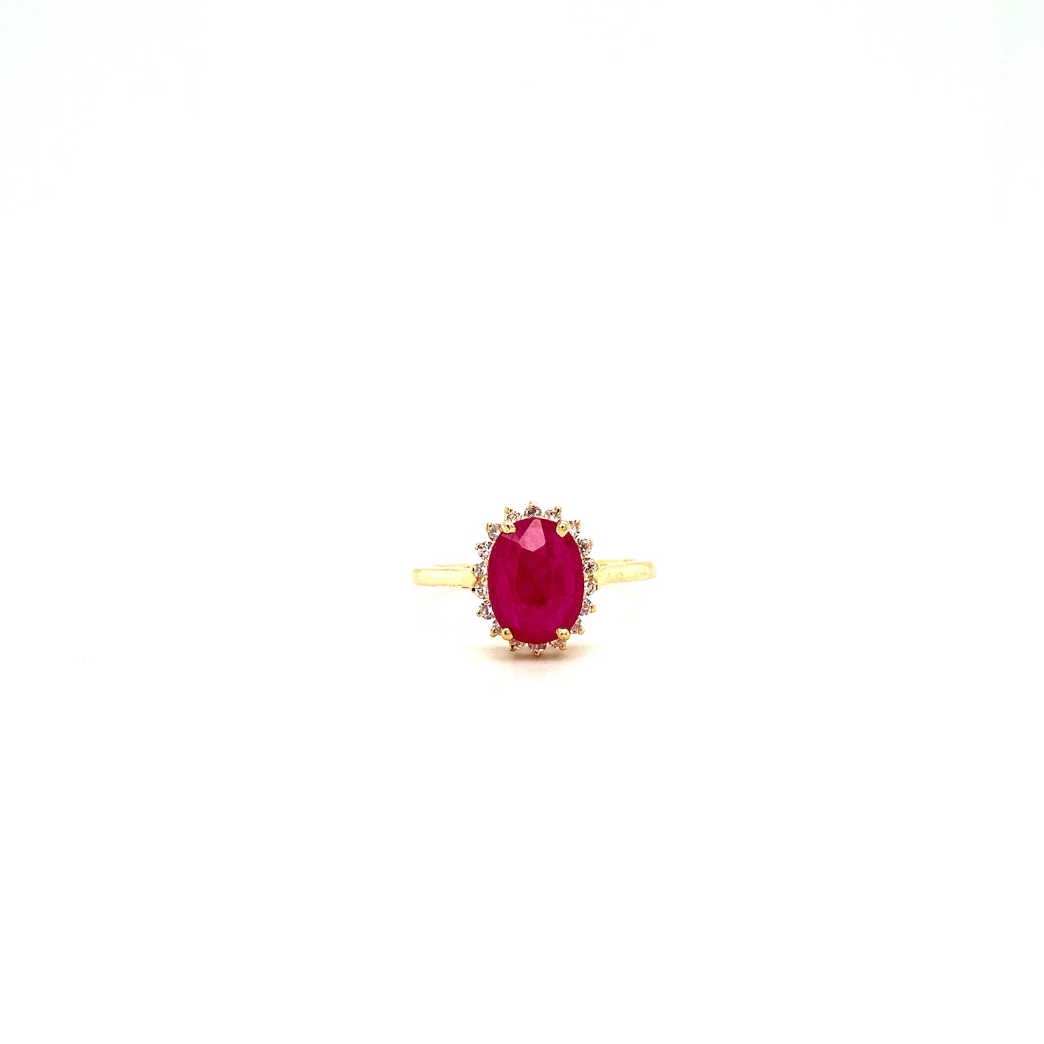 Ruby and Diamond Ring in 14K Yellow Gold - KGR 17165 - Zyrola