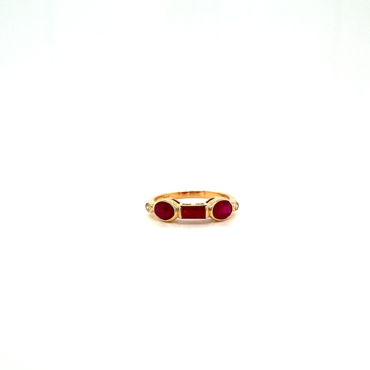 Ruby and Diamond Ring in 14K Yellow Gold - KGR 17183 - Zyrola