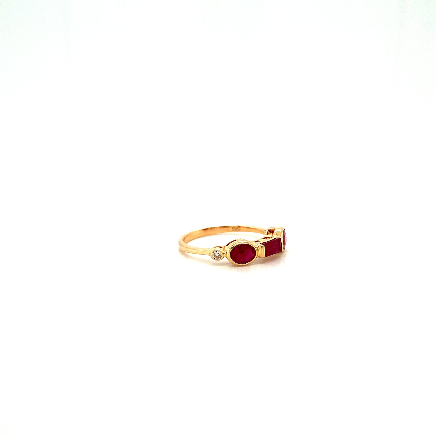 Ruby and Diamond Ring in 14K Yellow Gold - KGR 17183 - Zyrola