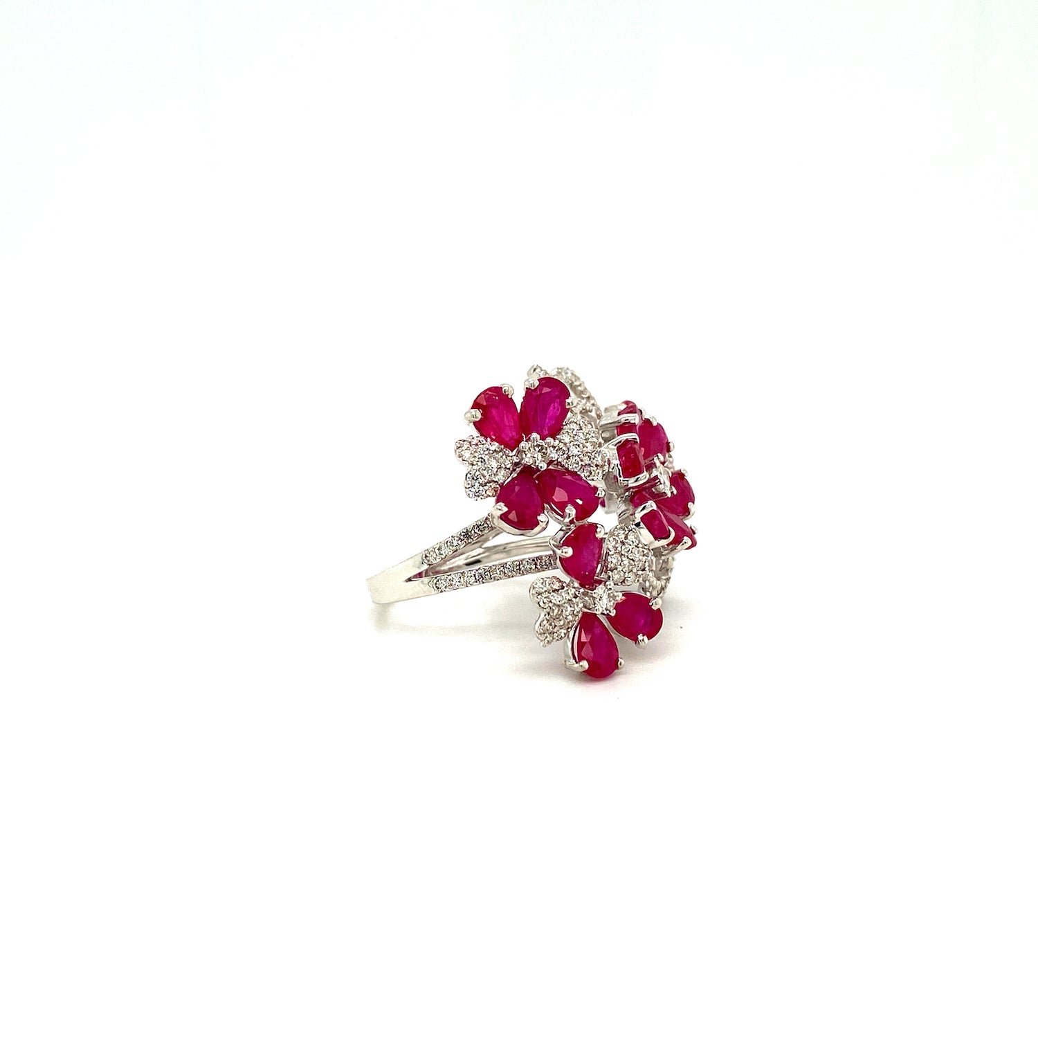 Ruby and Diamond Ring in 18K White Gold - KGR 14920 - Zyrola