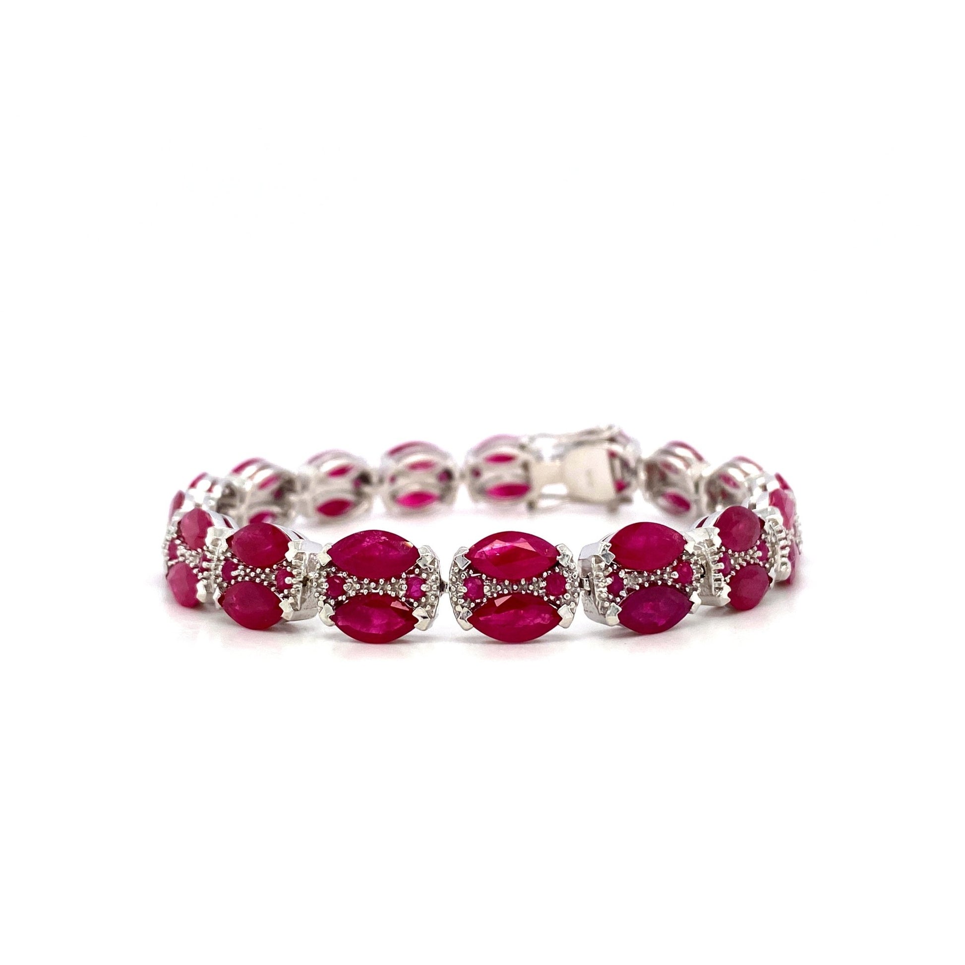 Ruby Bracelet in .925 Sterling Silver - KSD 43625 - Zyrola