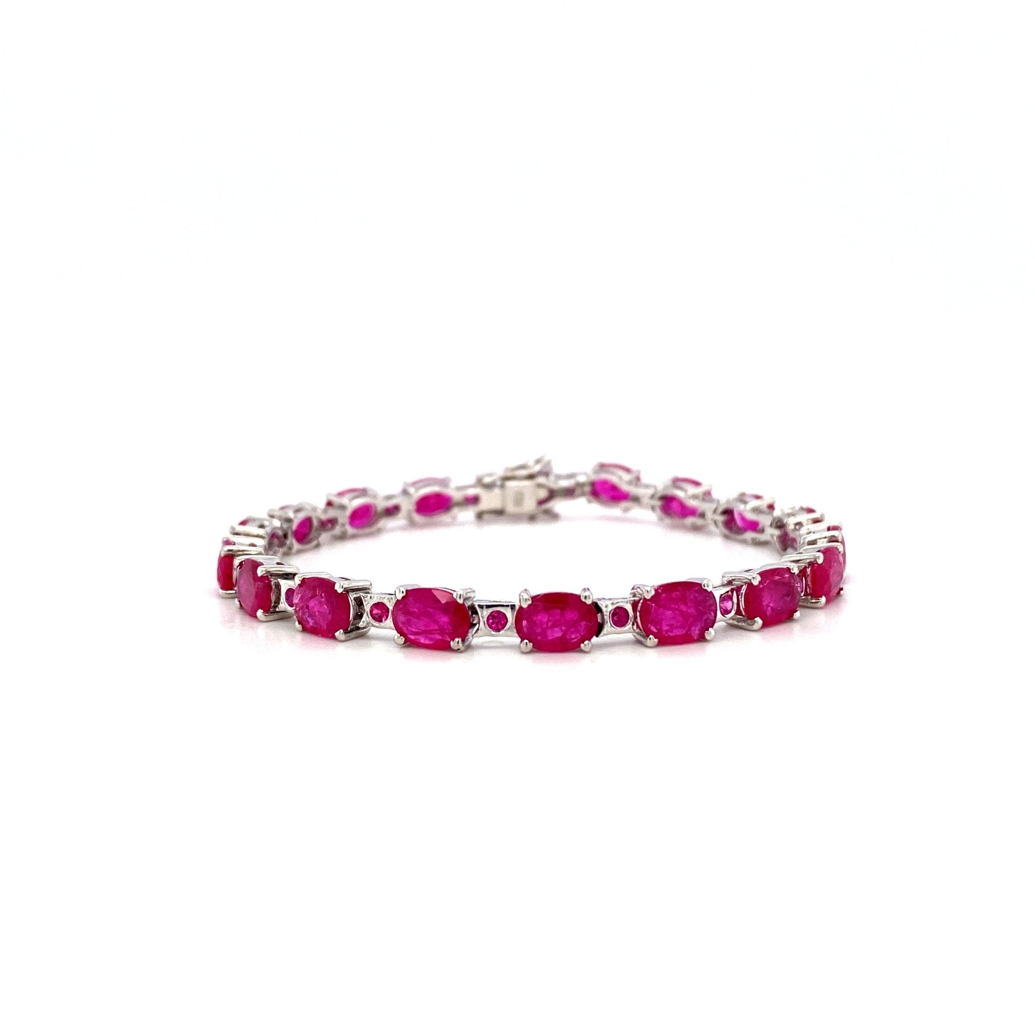 Ruby Bracelet in .925 Sterling Silver - KSD 44413 - Zyrola