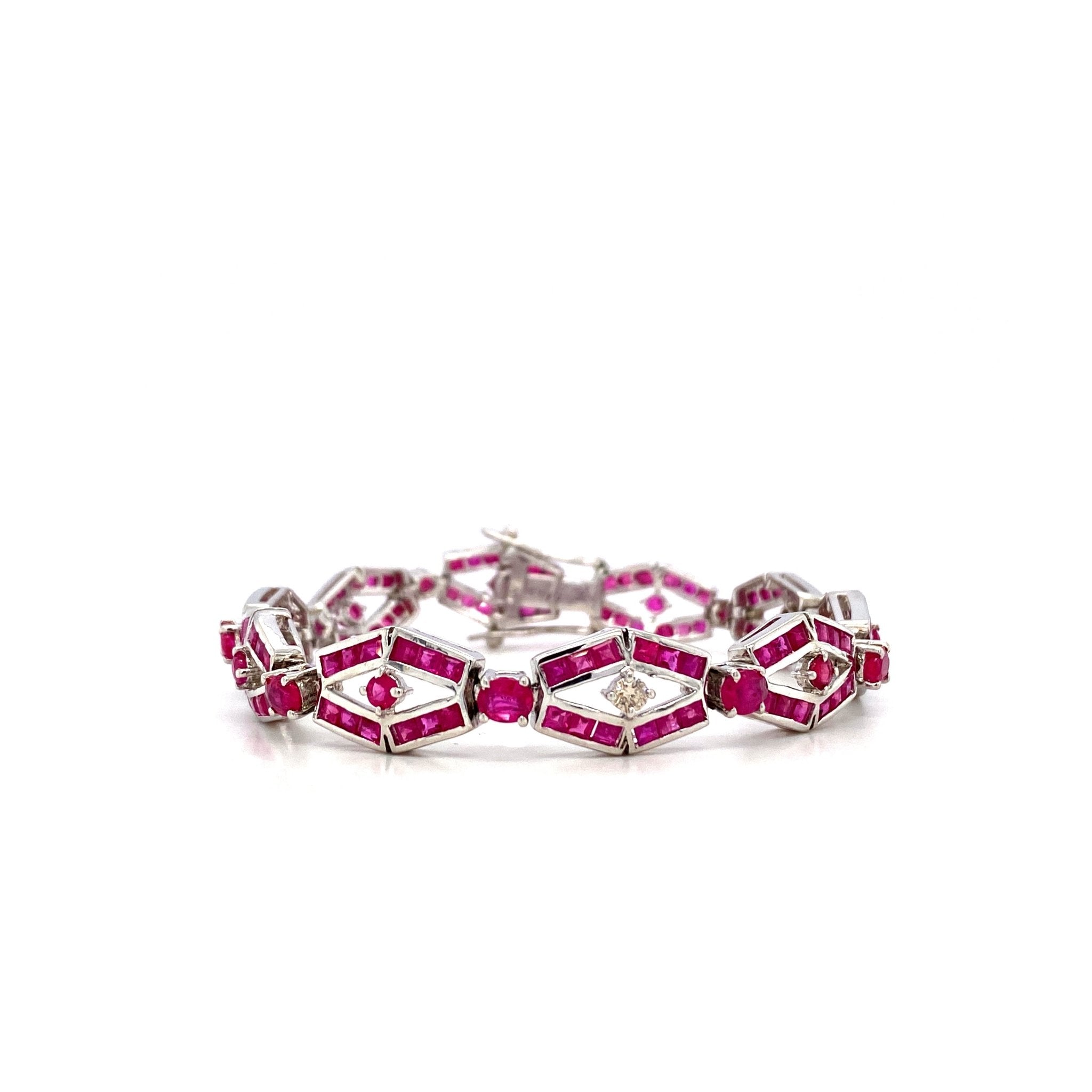 Ruby Bracelet in .925 Sterling Silver - KSD 45188 - Zyrola