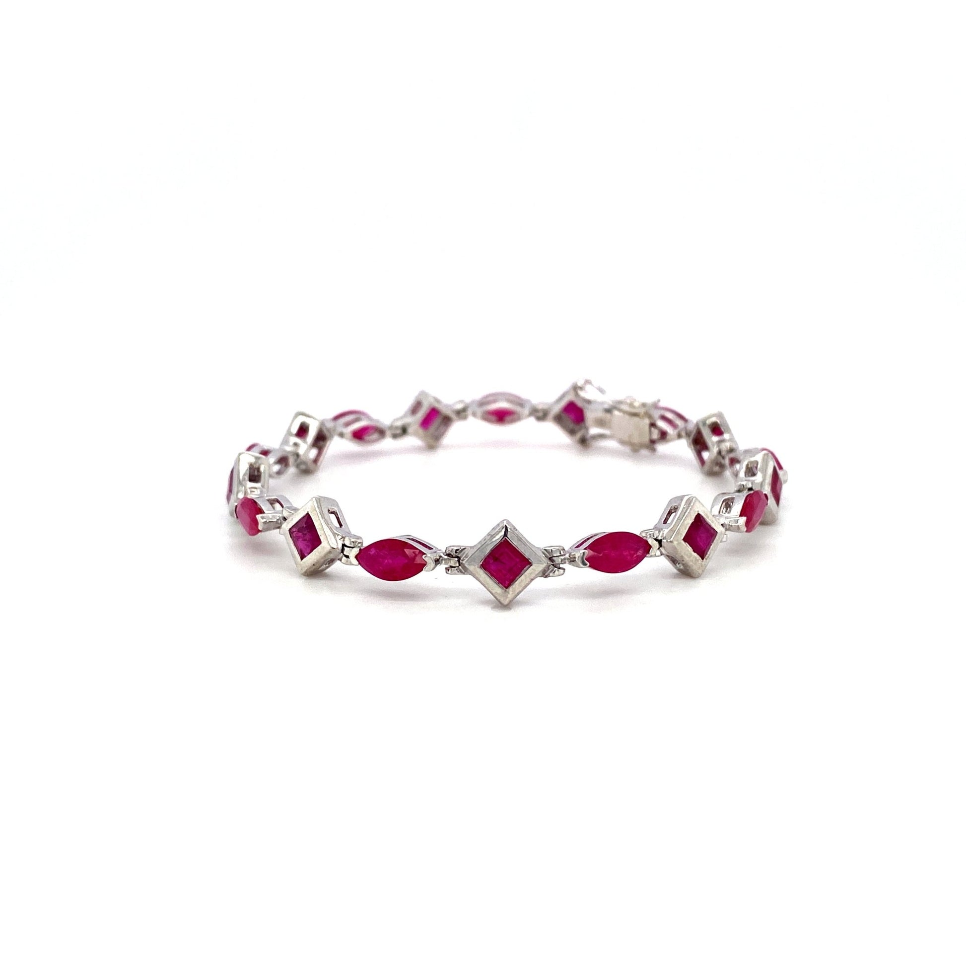 Ruby Bracelet in .925 Sterling Silver - KSD 46695 - Zyrola