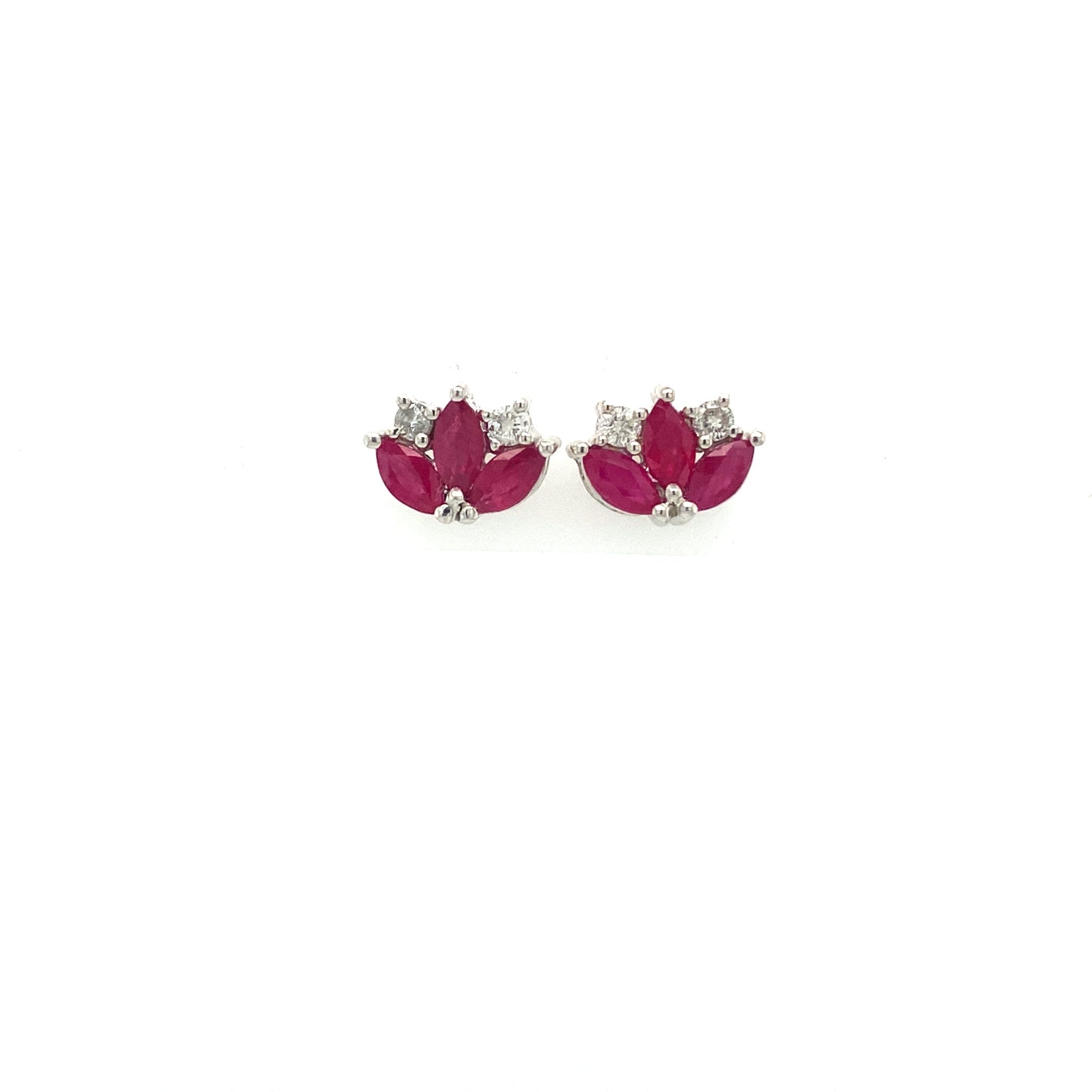 Ruby Earring in .925 Sterling Silver - KST 51402 - Zyrola