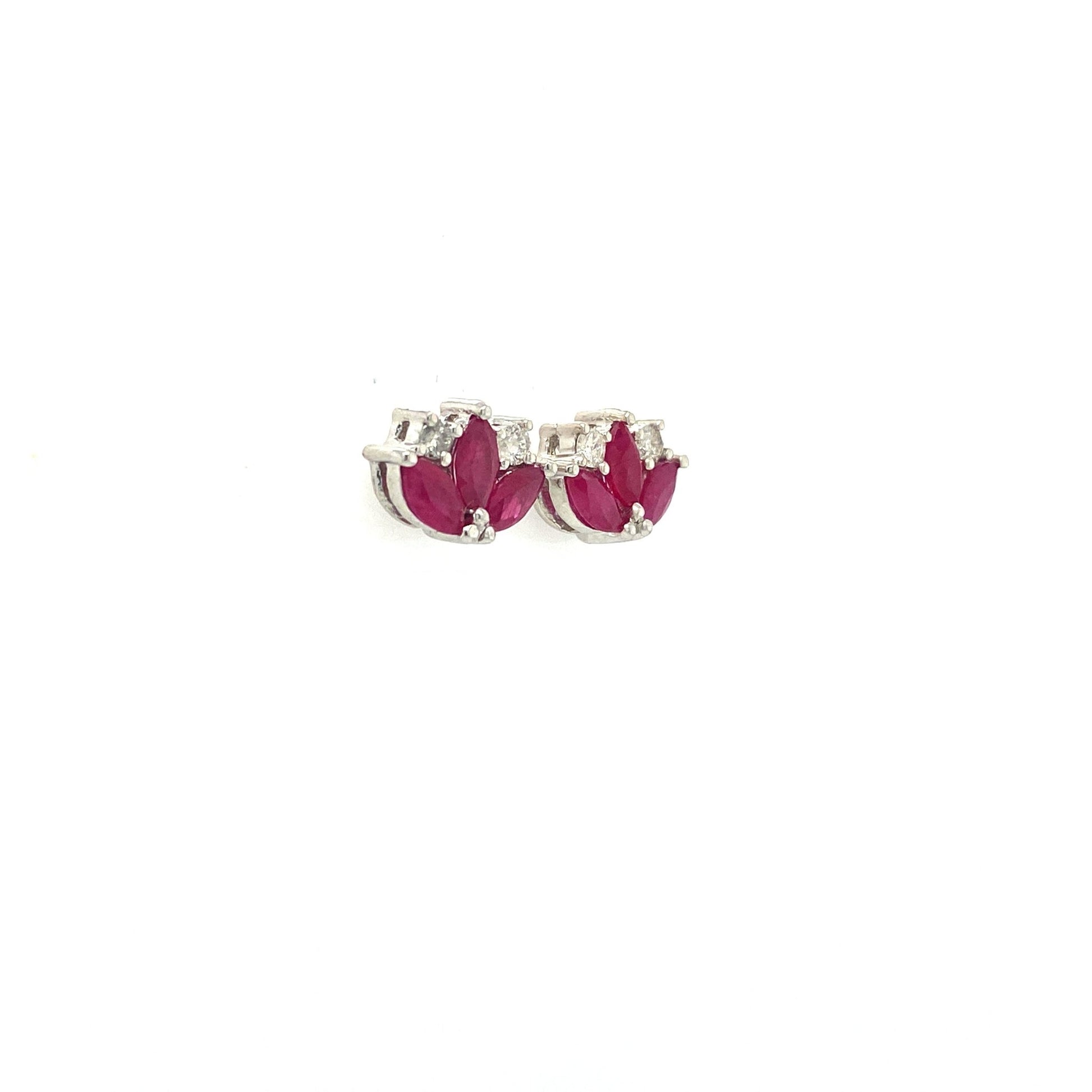 Ruby Earring in .925 Sterling Silver - KST 51402 - Zyrola