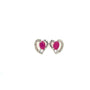 Boucles d’oreilles cœur en rubis naturel serties sur argent sterling 925 – KST 53194 - Zyrola