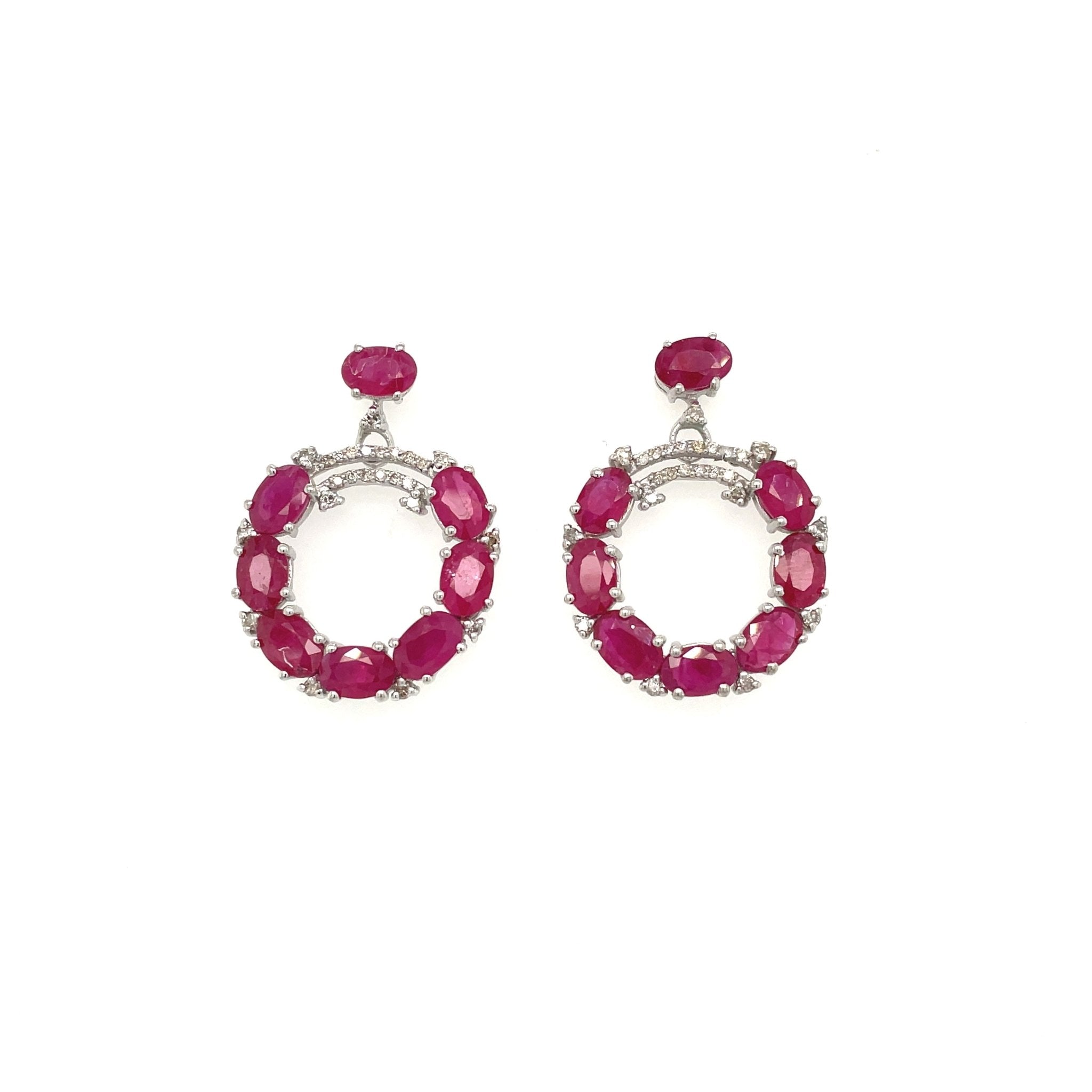 Ruby Earring in .925 Sterling Silver - KST 58962 - Zyrola