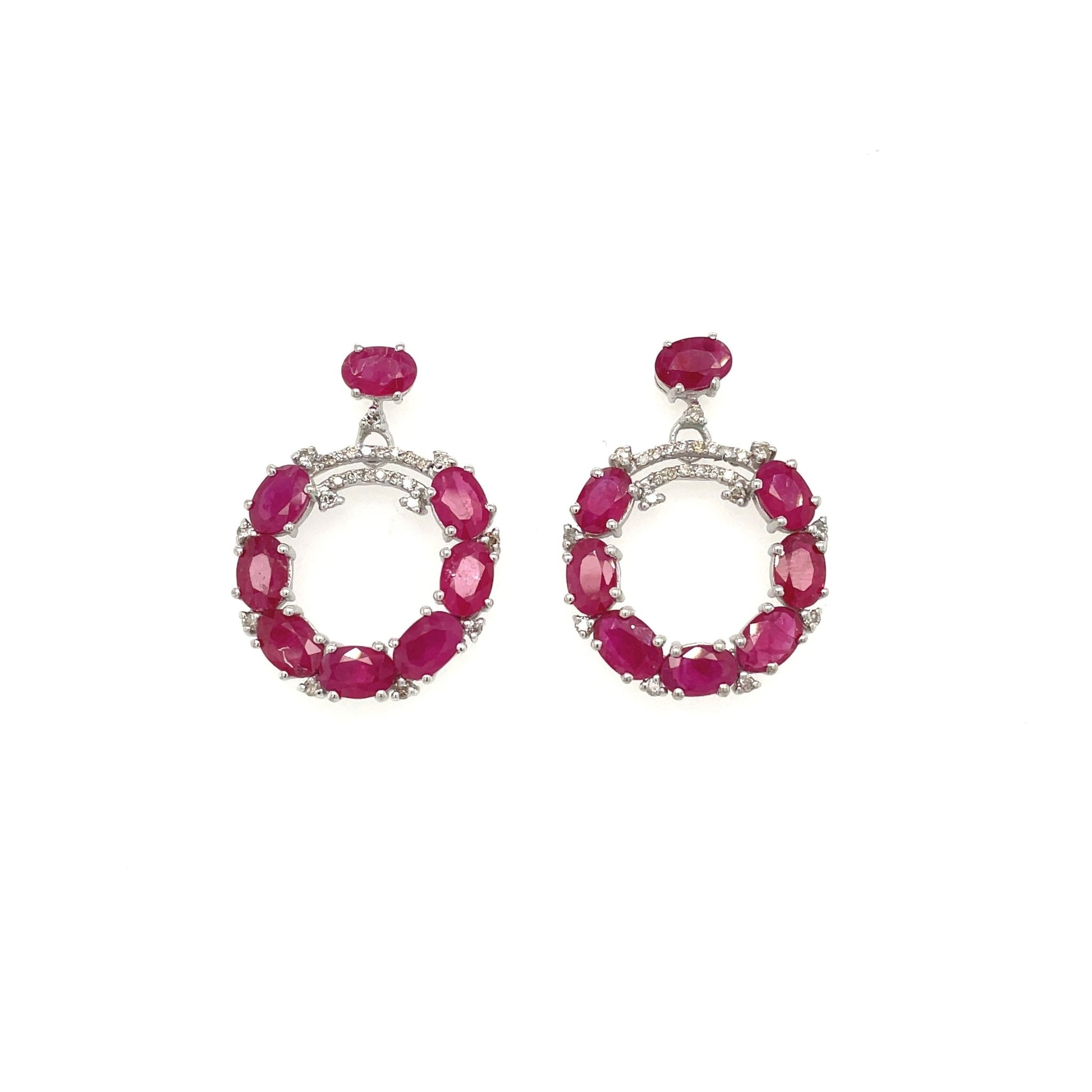 Ruby Earring in .925 Sterling Silver - KST 58962 - Zyrola
