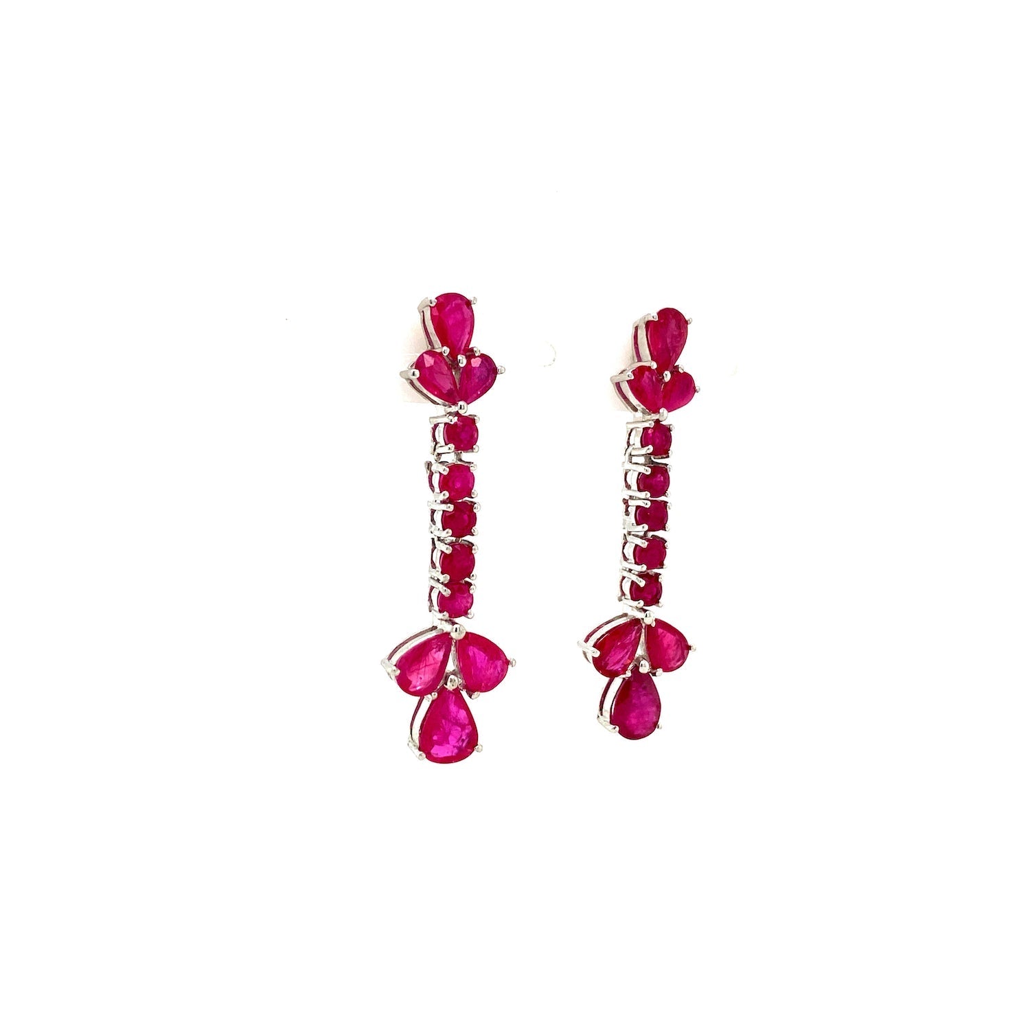 Ruby Necklace Set in .925 Sterling Silver - KSS 68930 - Zyrola