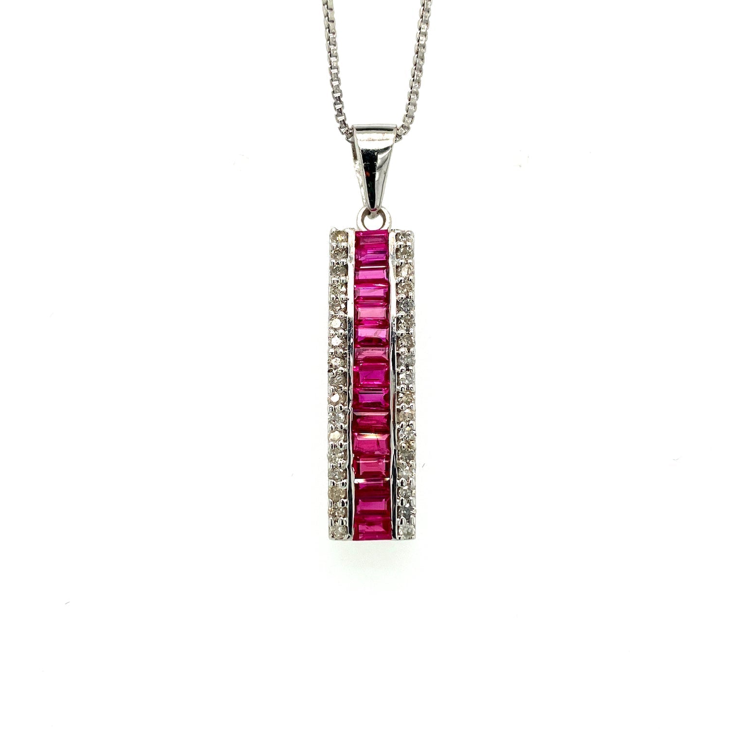 Ruby Pendant in .925 Sterling Silver - KSP 35696 - Zyrola