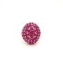 Bague dôme en argent massif 925, sertie de multiples rubis rose vif, finition rhodiée, modèle KSR 12634.- Zyrola