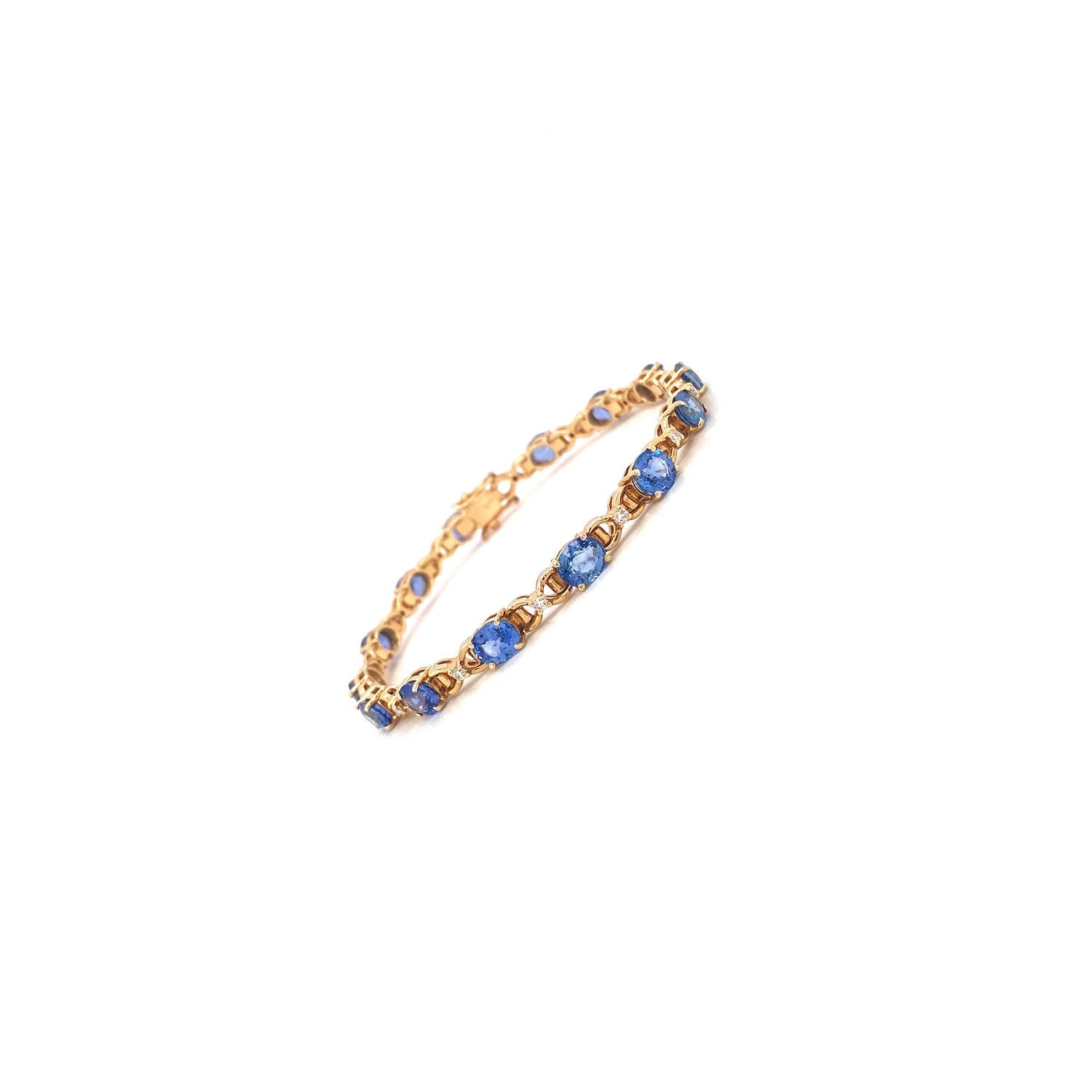 Sapphire and Diamond Bracelet in 14K Yellow Gold - KGD 40959 - Zyrola