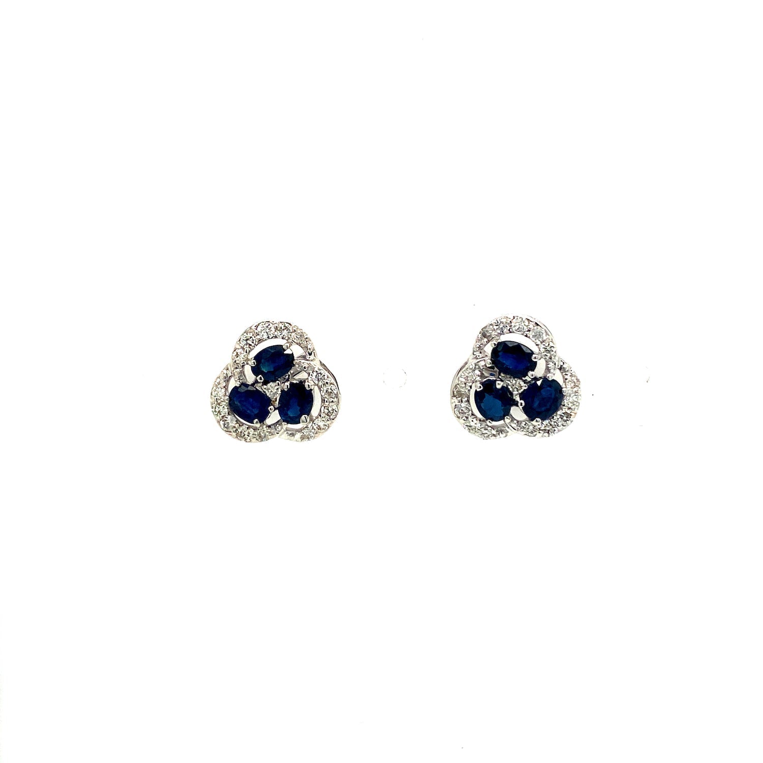 Sapphire and Diamond Earrings in 14K White Gold - KGT 33388 - Zyrola