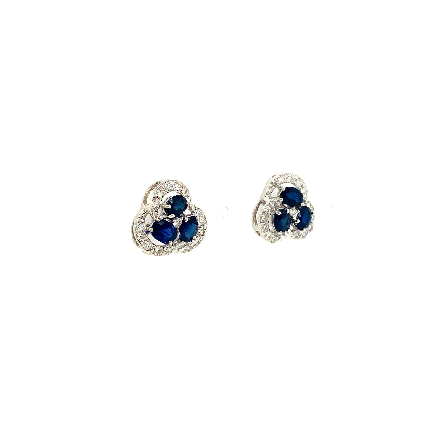 Sapphire and Diamond Earrings in 14K White Gold - KGT 33388 - Zyrola