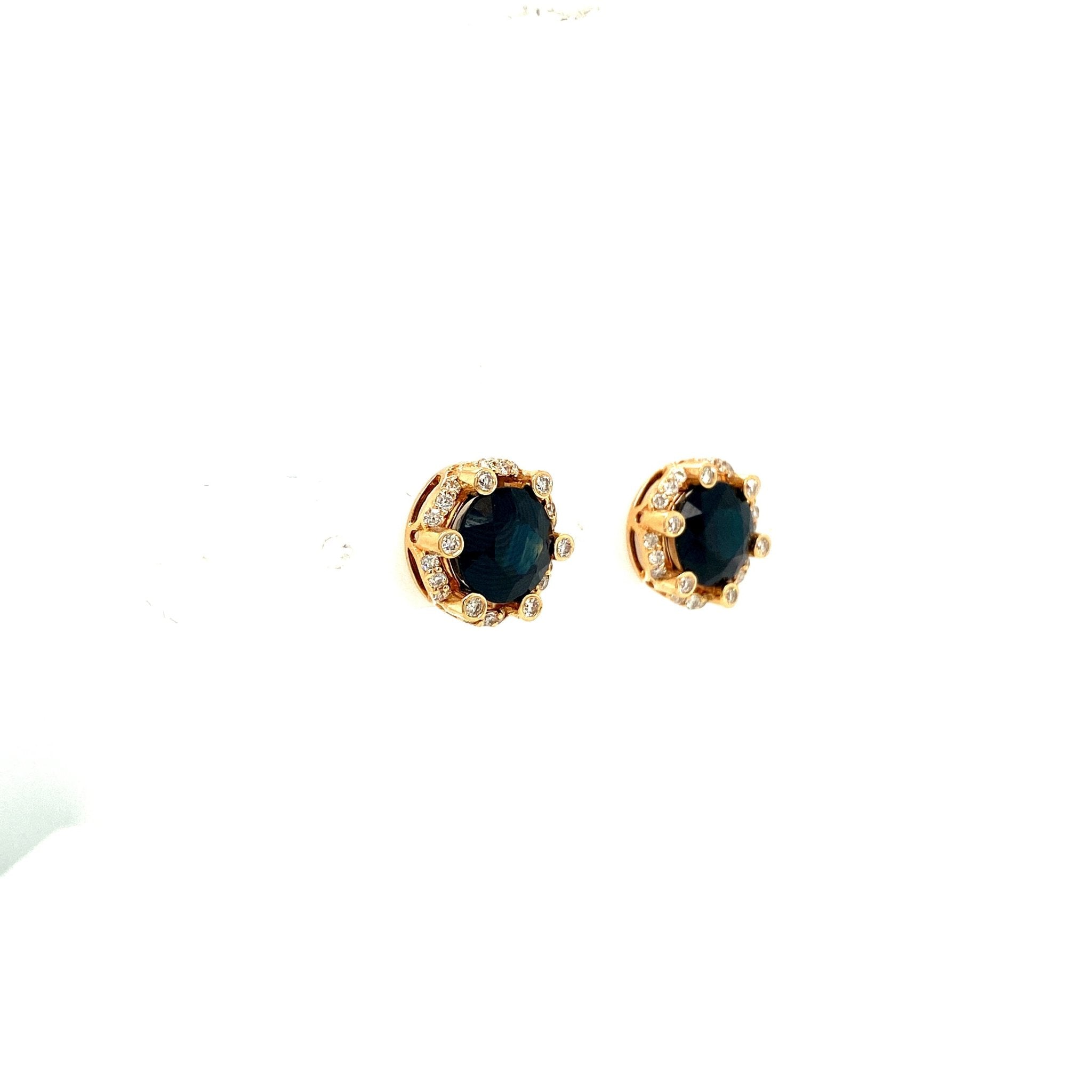Sapphire and Diamond Earrings in 14K Yellow Gold - KGT 32472 - Zyrola
