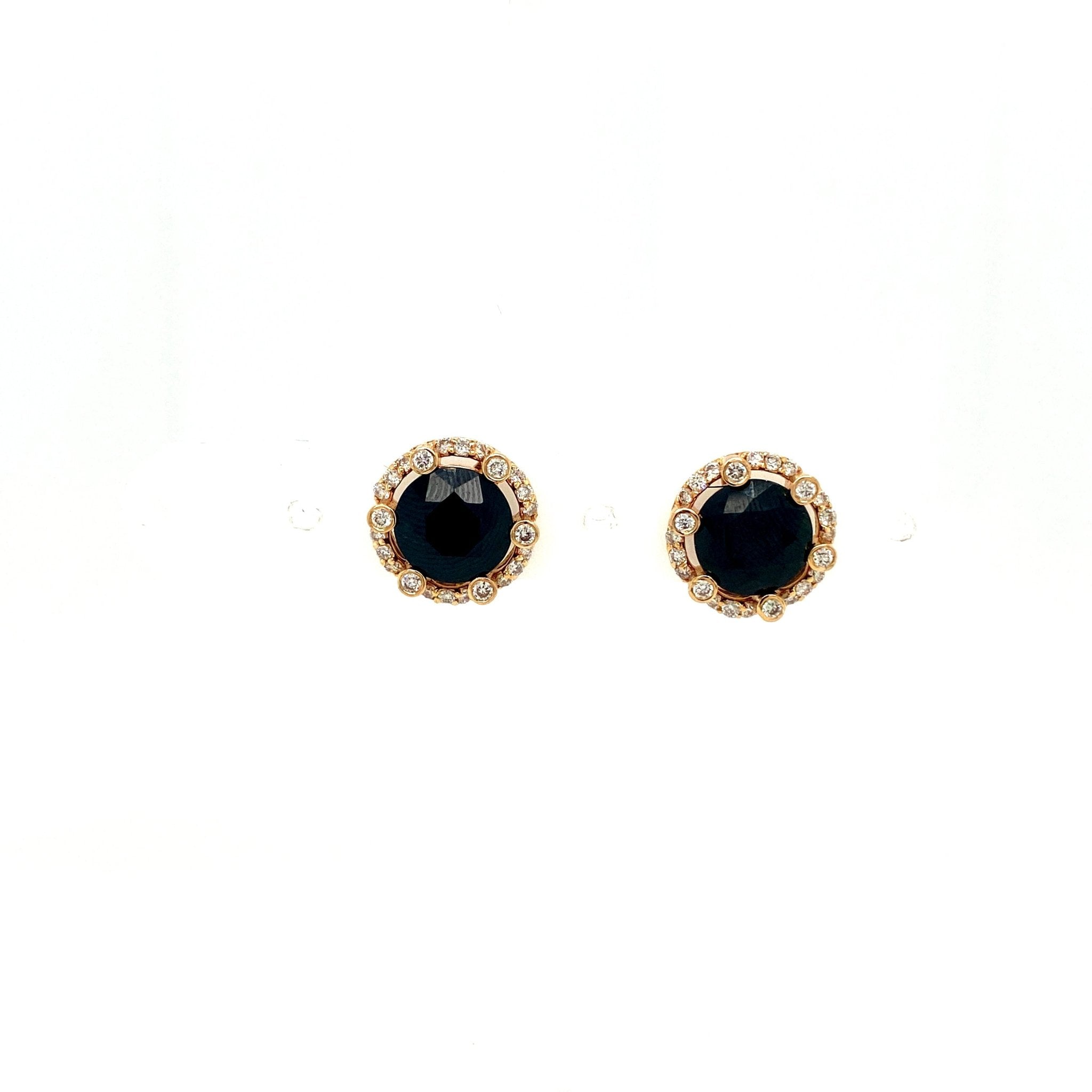 Sapphire and Diamond Earrings in 14K Yellow Gold - KGT 32472 - Zyrola