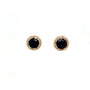 Boucles d’oreilles en saphirs ronds et halo de diamants sur or jaune 14 carats – KGT 32473 - Zyrola