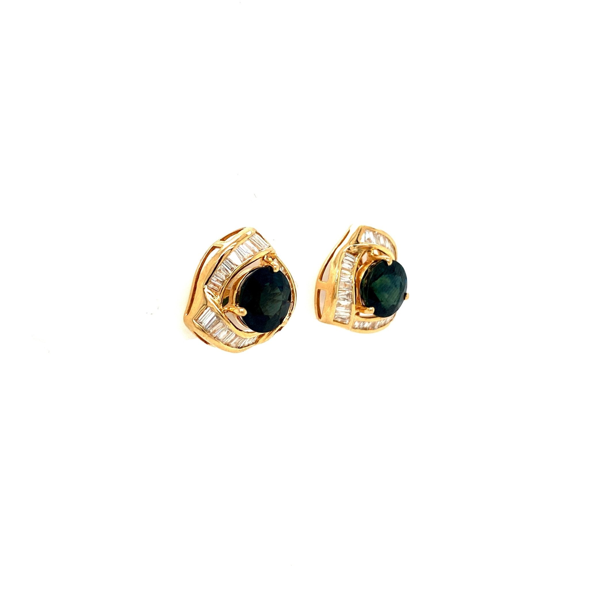 Sapphire and Diamond Earrings in 14K Yellow Gold - KGT 32577 - Zyrola