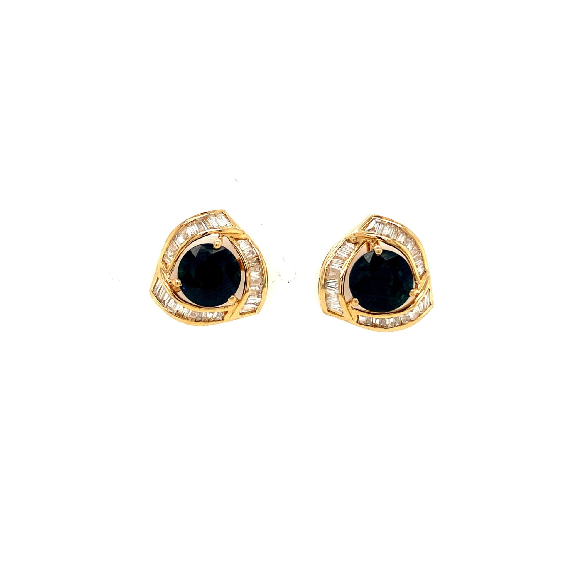 Sapphire and Diamond Earrings in 14K Yellow Gold - KGT 32577 - Zyrola
