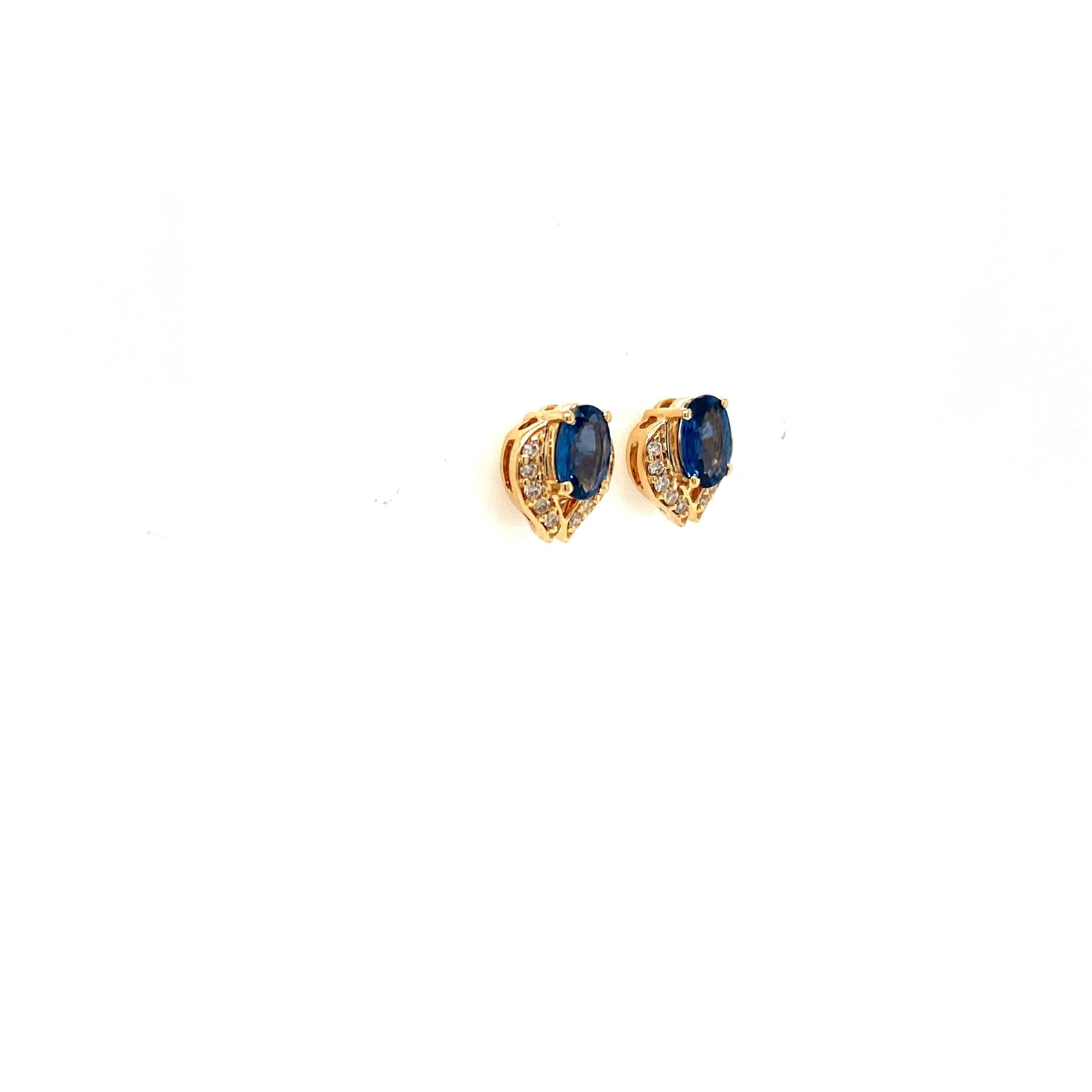 Sapphire and Diamond Earrings in 14K Yellow Gold - KGT 33505 - Zyrola