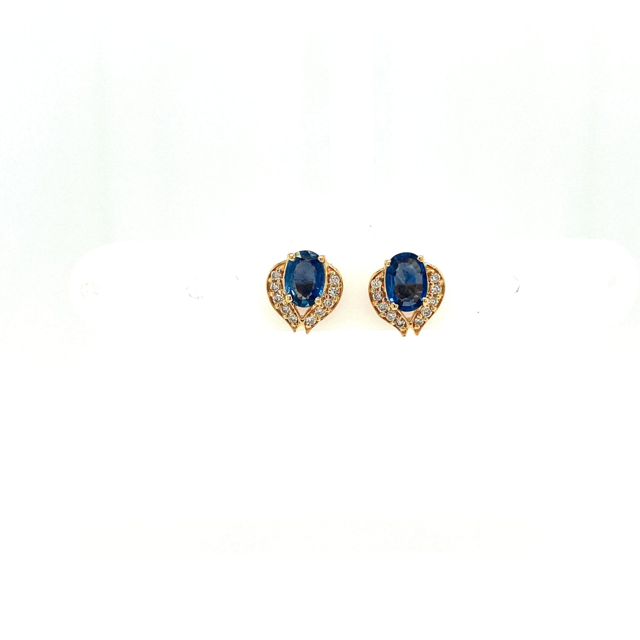 Sapphire and Diamond Earrings in 14K Yellow Gold - KGT 33505 - Zyrola