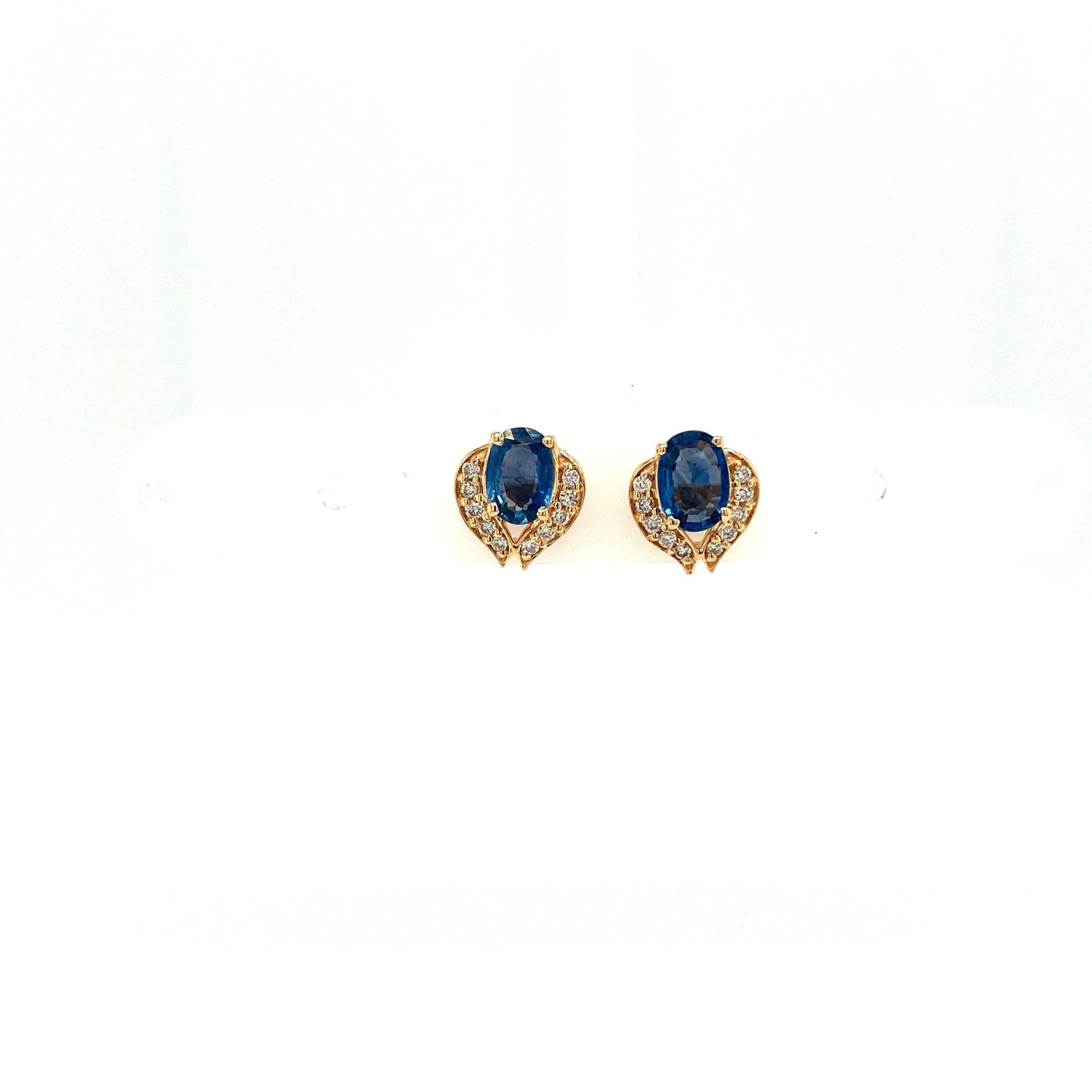 Sapphire and Diamond Earrings in 14K Yellow Gold - KGT 33505 - Zyrola