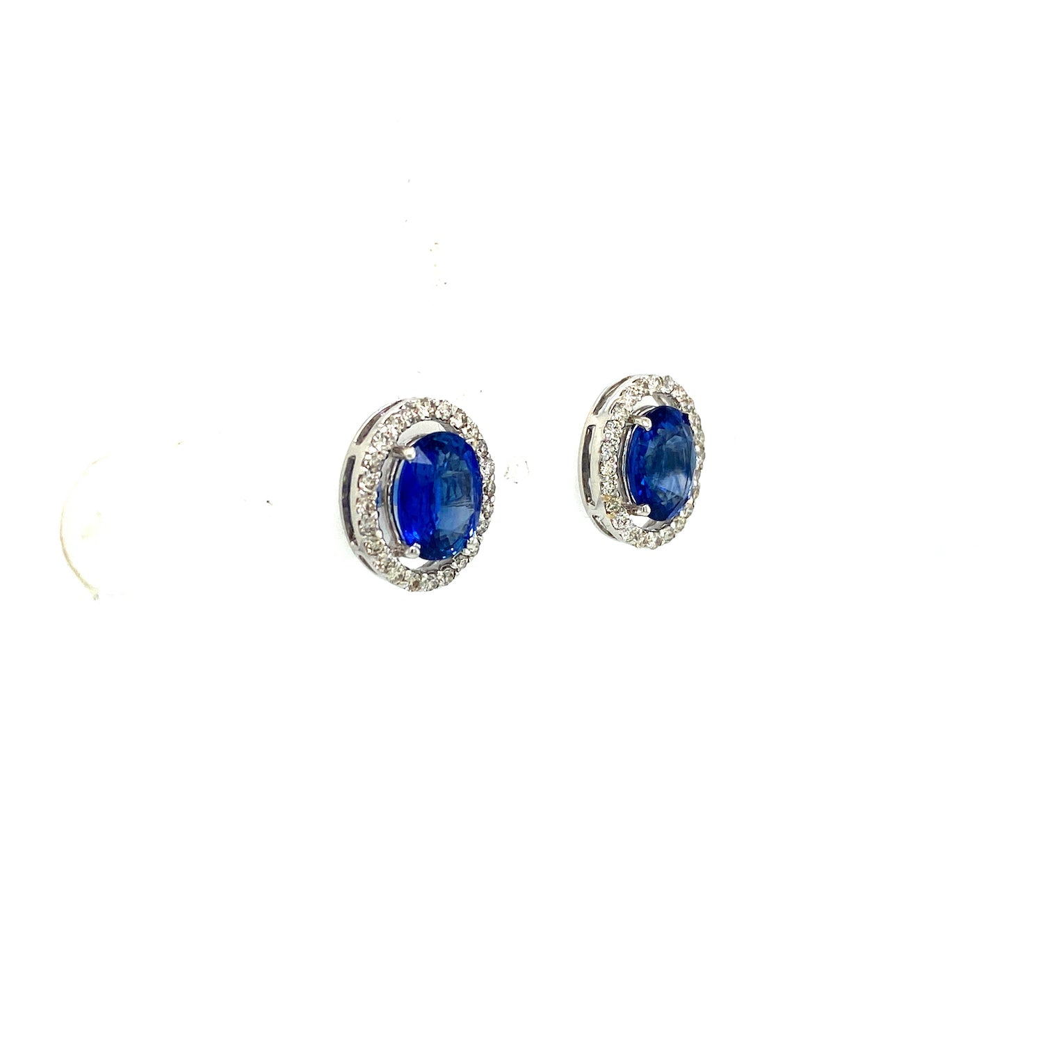 Sapphire and Diamond Earrings in 18K White Gold - KGT 33088 - Zyrola