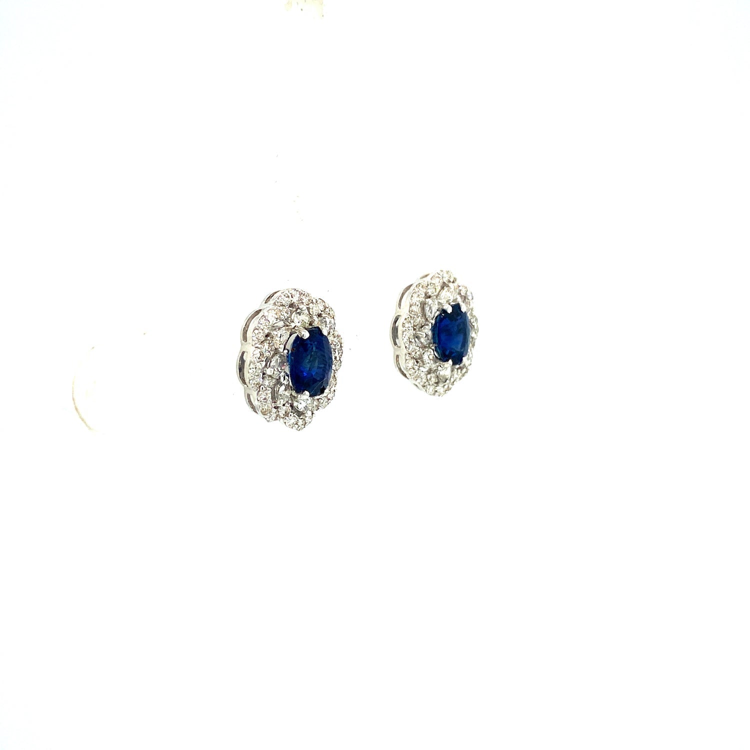 Sapphire and Diamond Earrings in 18K White Gold - KGT 33361 - Zyrola