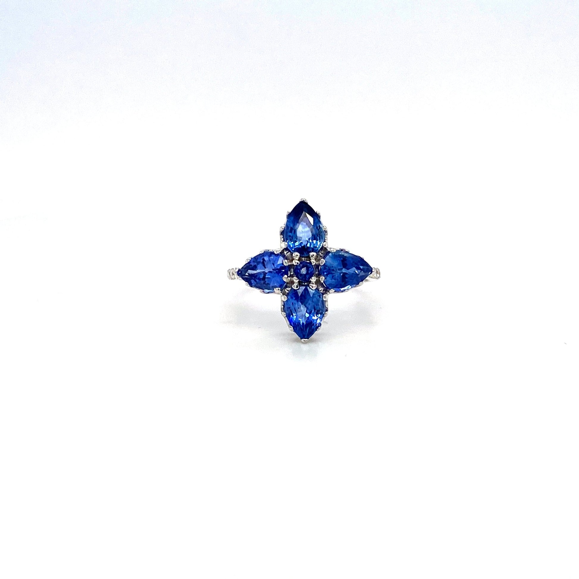 Sapphire and Diamond Ring in 14K White Gold - KGR 16079 - Zyrola