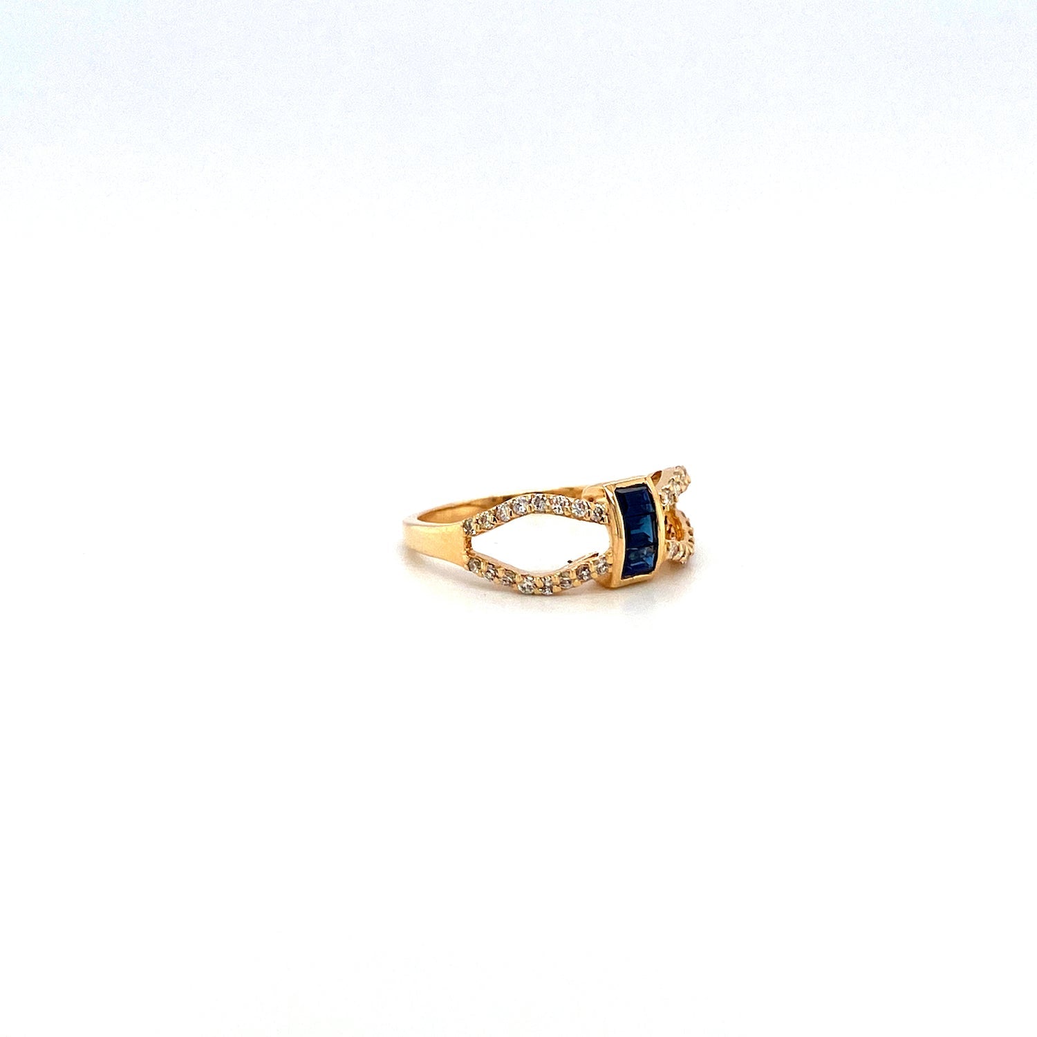 Sapphire and Diamond Ring in 14K Yellow Gold - KGR 17112 - Zyrola