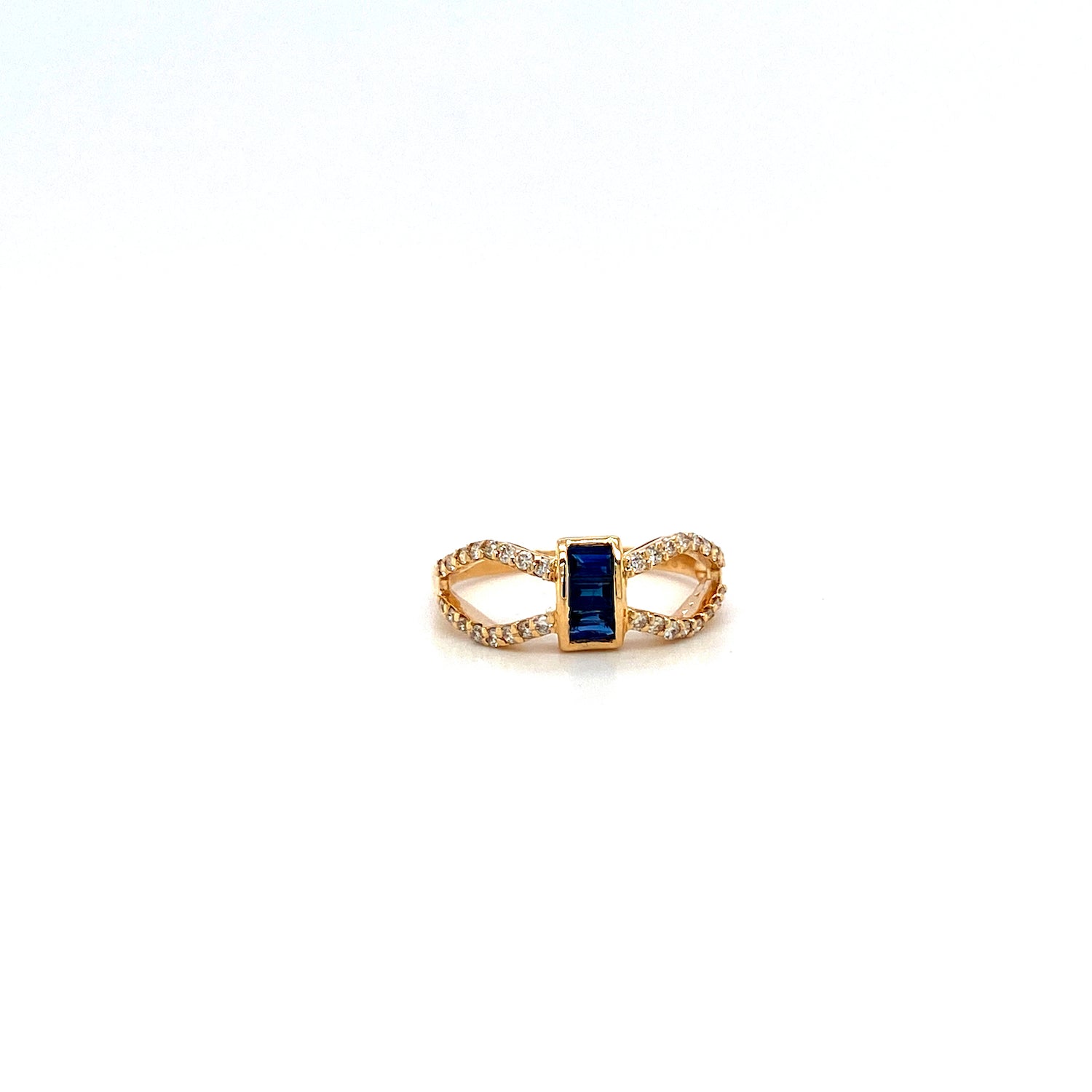 Sapphire and Diamond Ring in 14K Yellow Gold - KGR 17112 - Zyrola