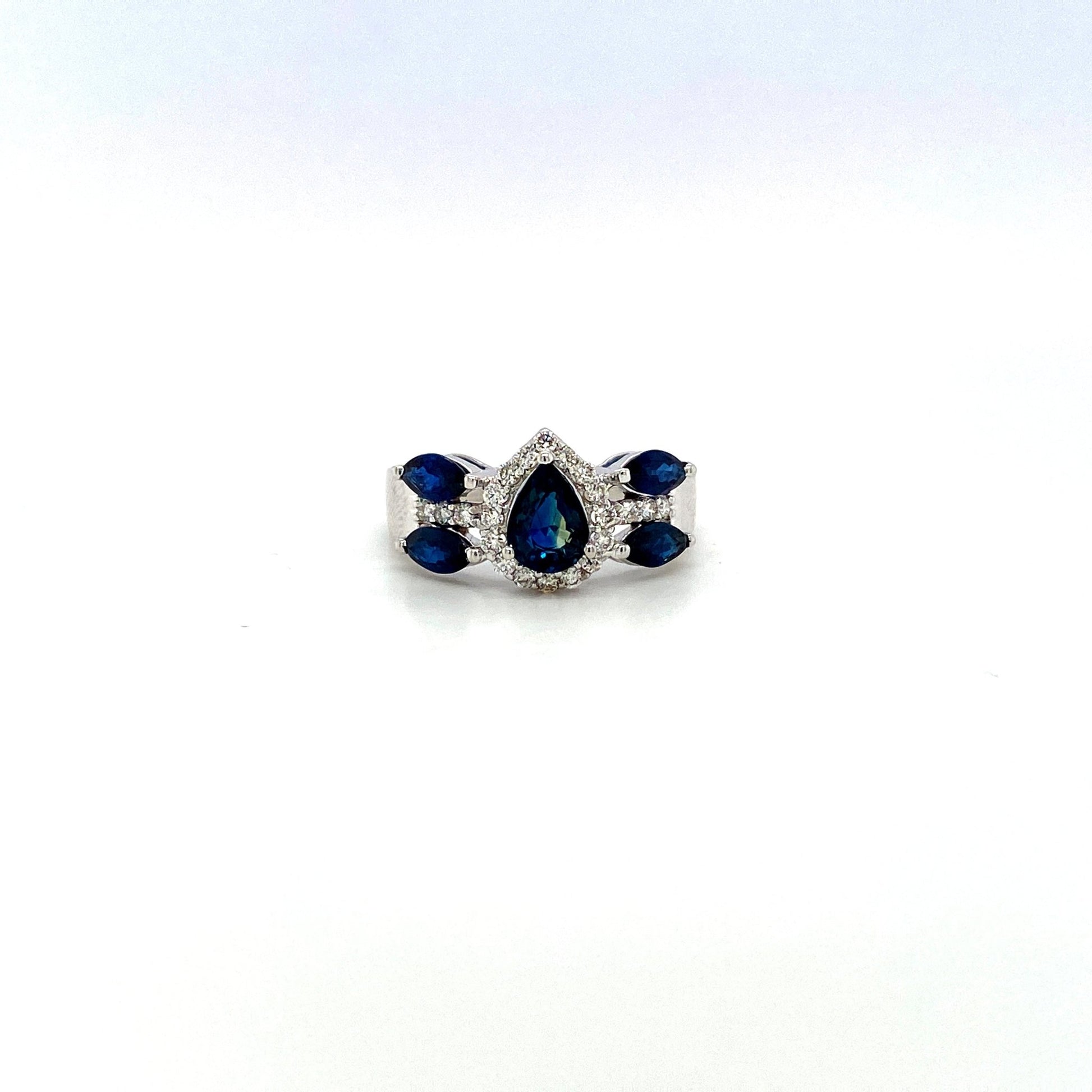 Sapphire and Diamond Ring in 18K White Gold - KGR 14858 - Zyrola
