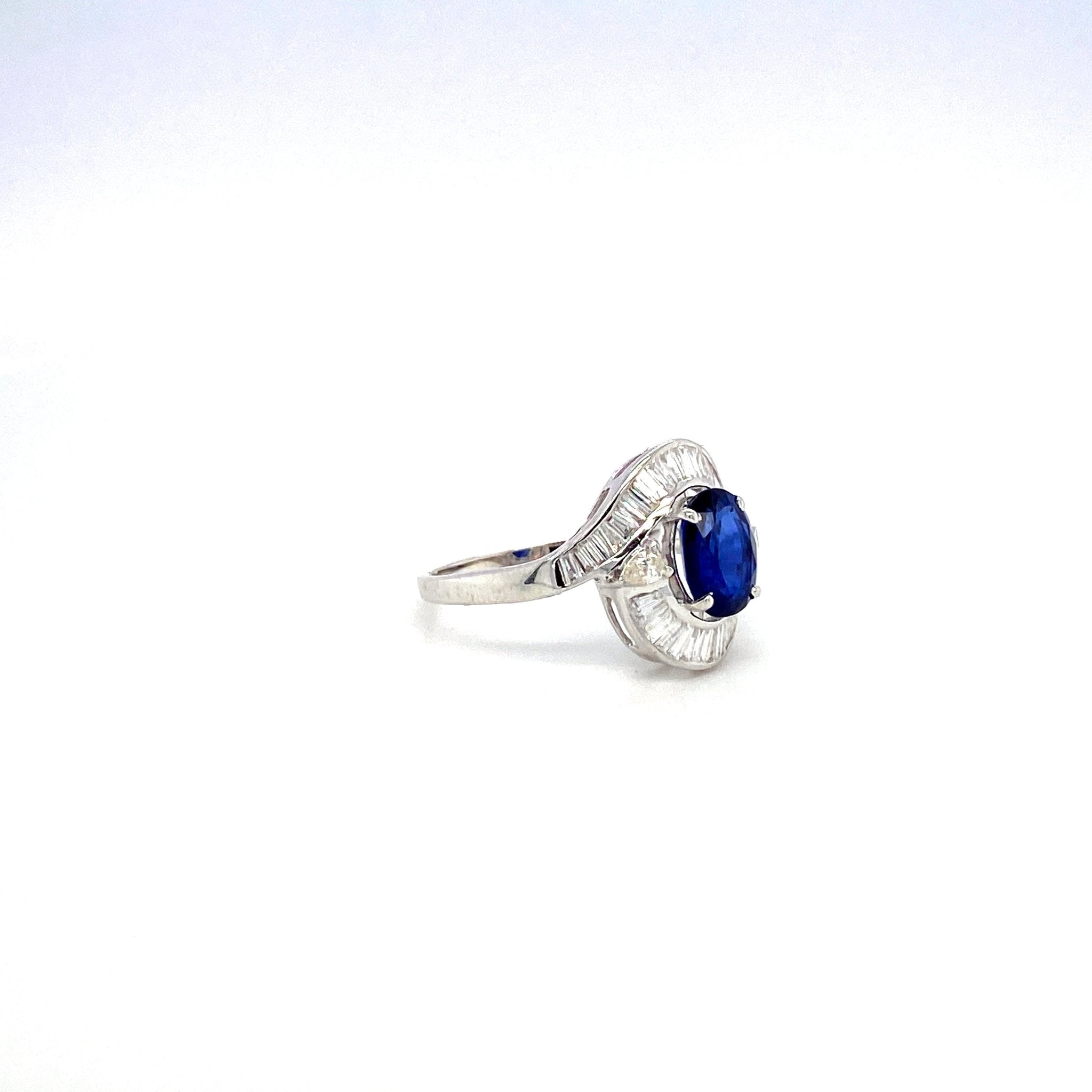 Sapphire and Diamond Ring in 18K White Gold - KGR 16532 - Zyrola