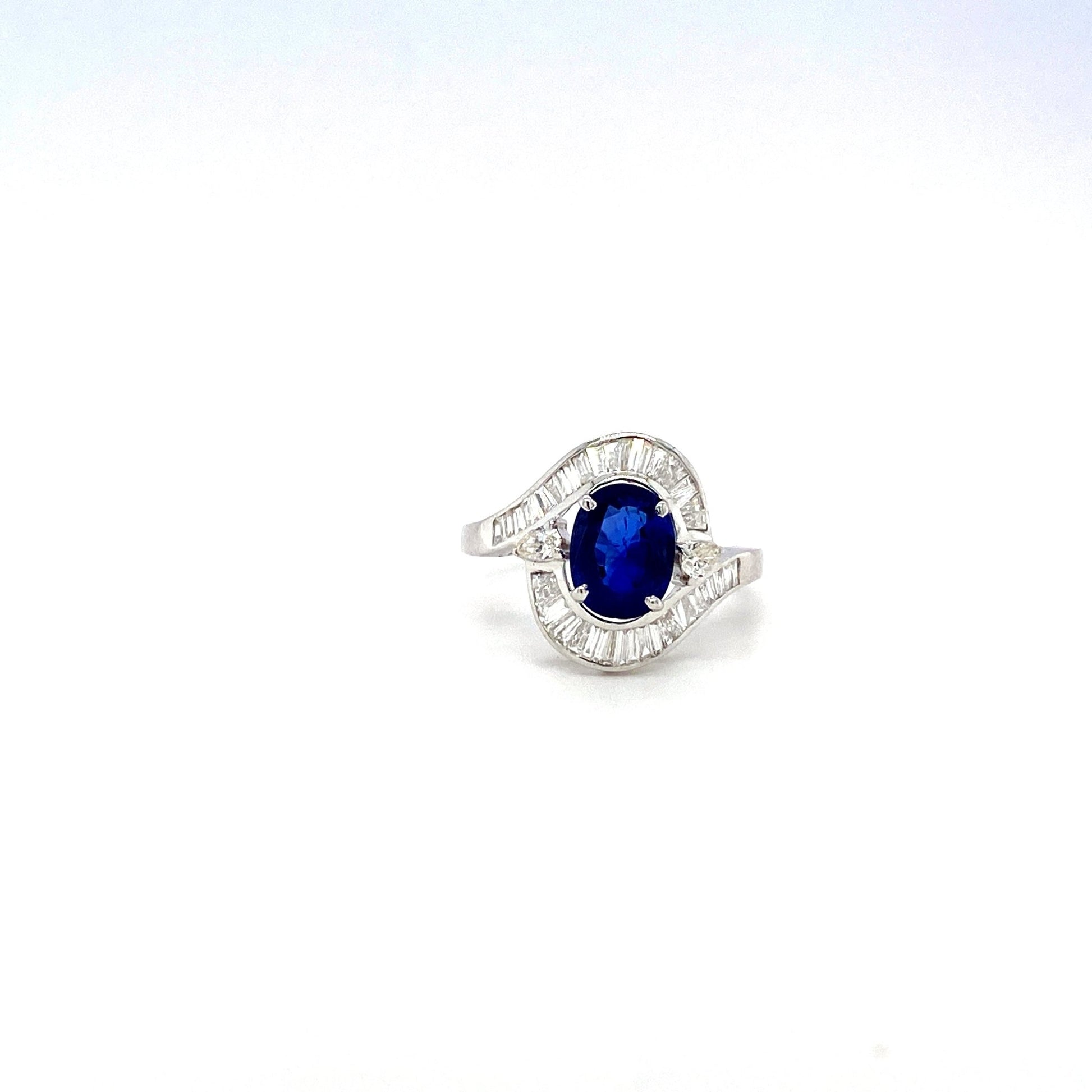 Sapphire and Diamond Ring in 18K White Gold - KGR 16532 - Zyrola