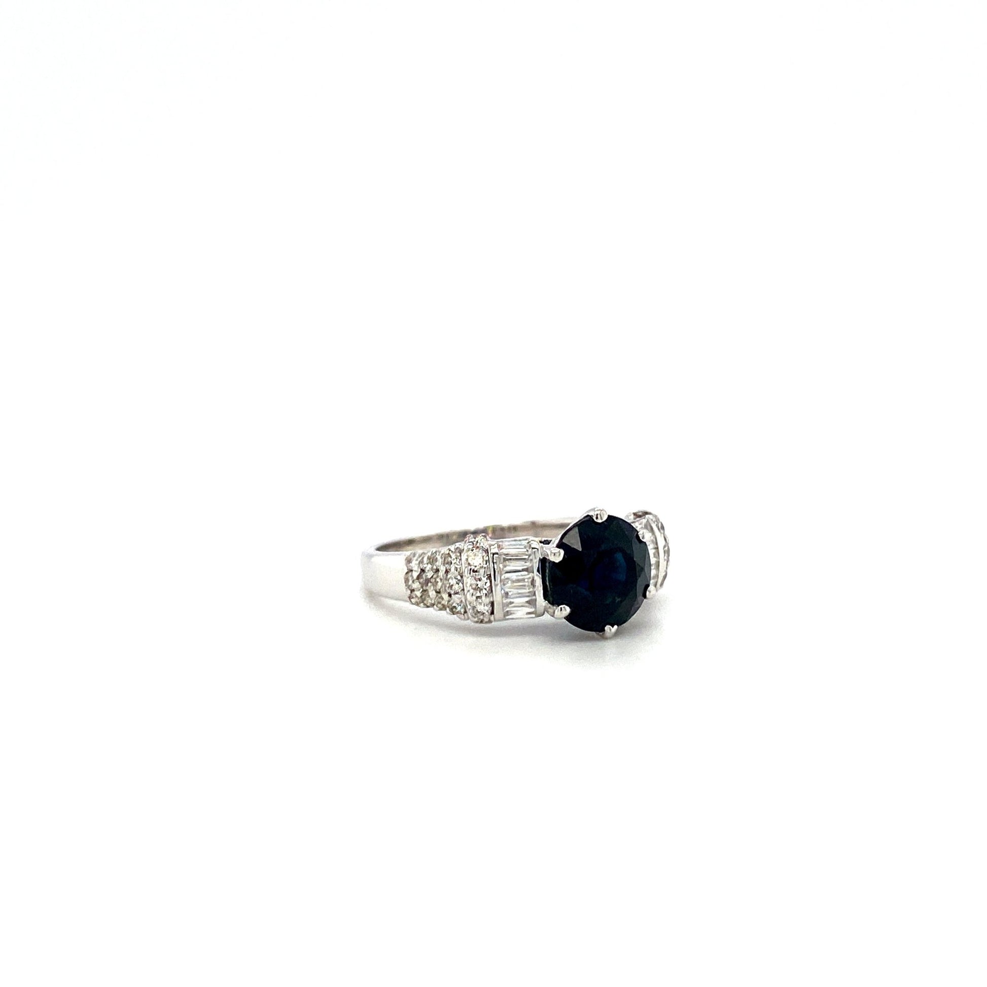 Sapphire and Diamond Ring in 18K White Gold - KGR 16570 - Zyrola