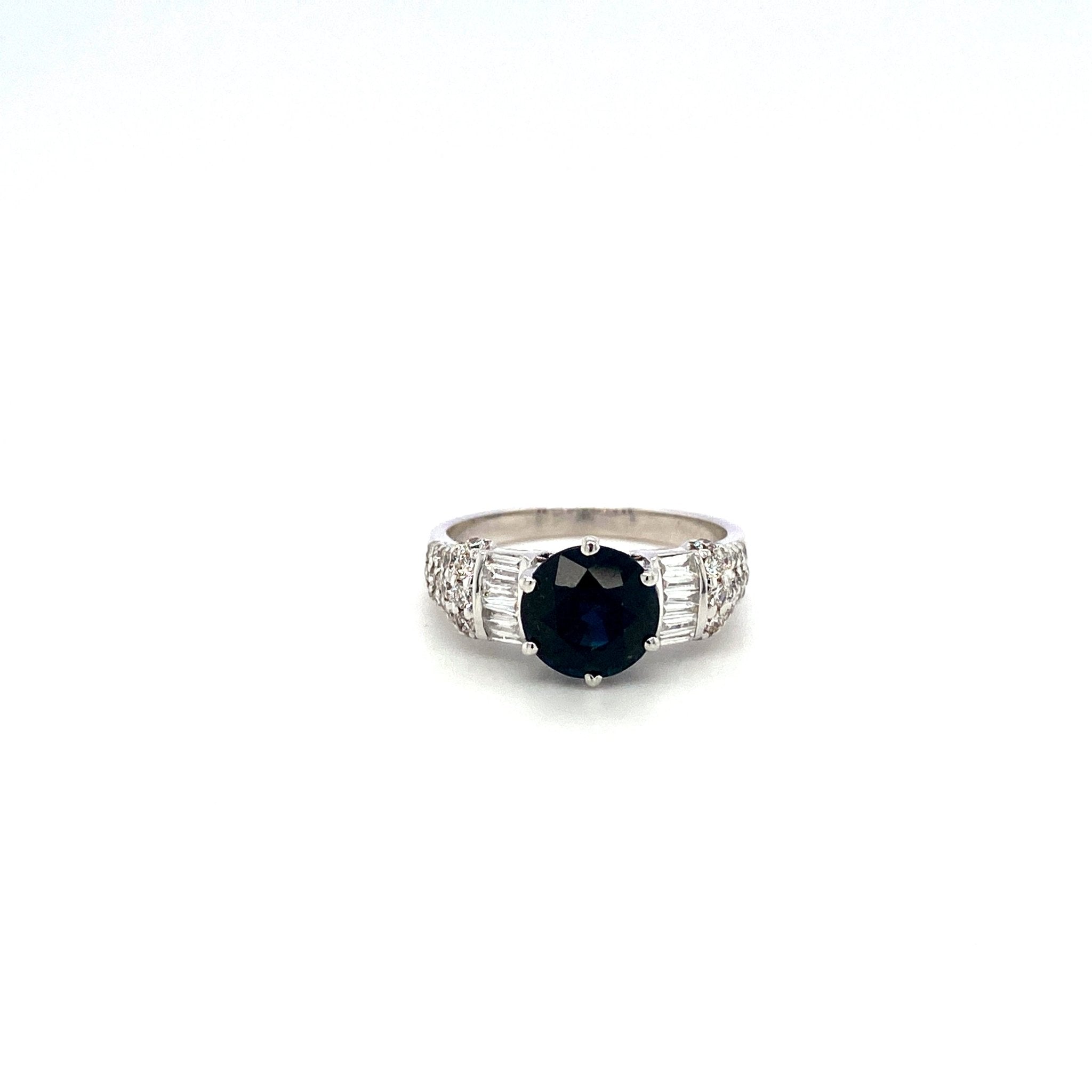 Sapphire and Diamond Ring in 18K White Gold - KGR 16570 - Zyrola