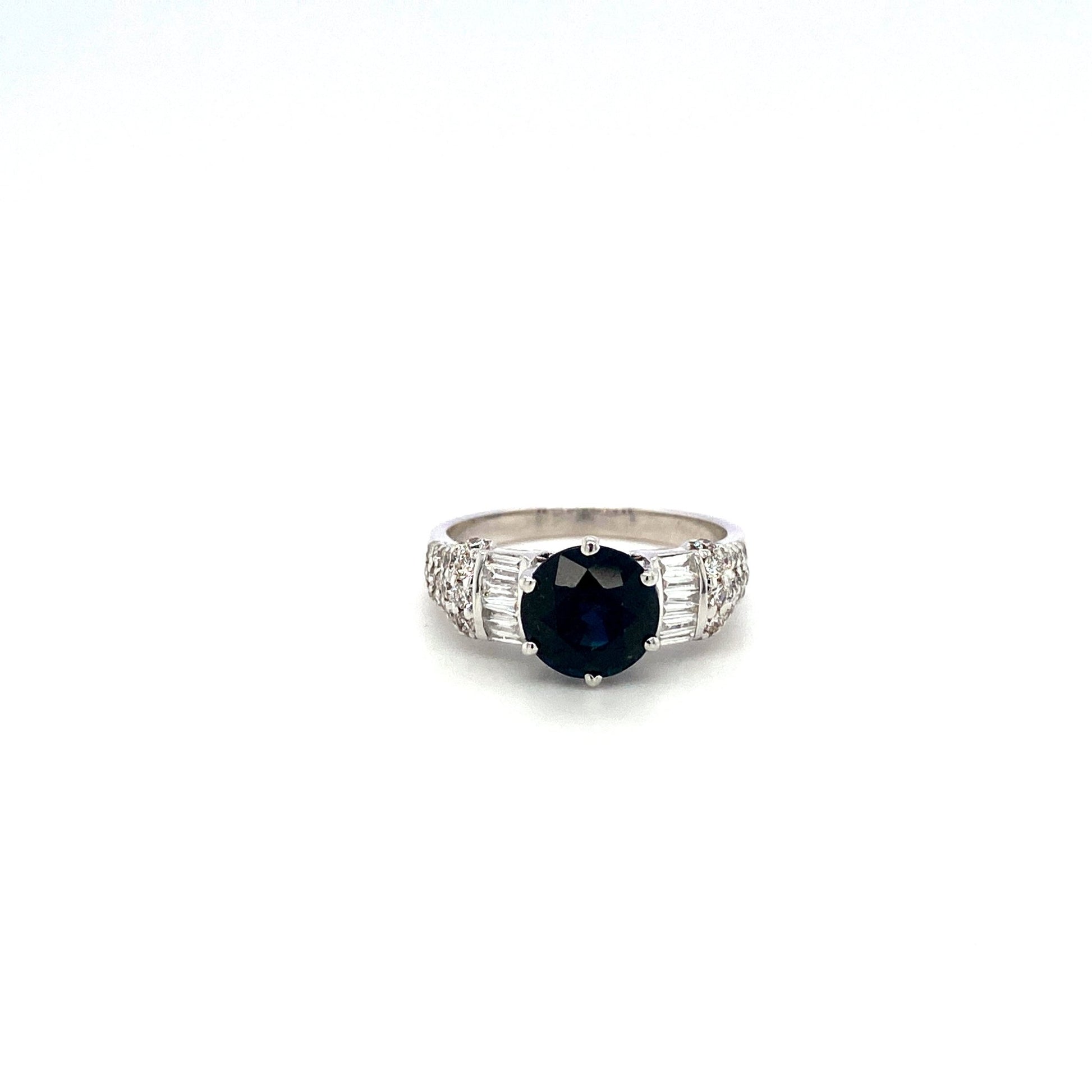 Sapphire and Diamond Ring in 18K White Gold - KGR 16570 - Zyrola