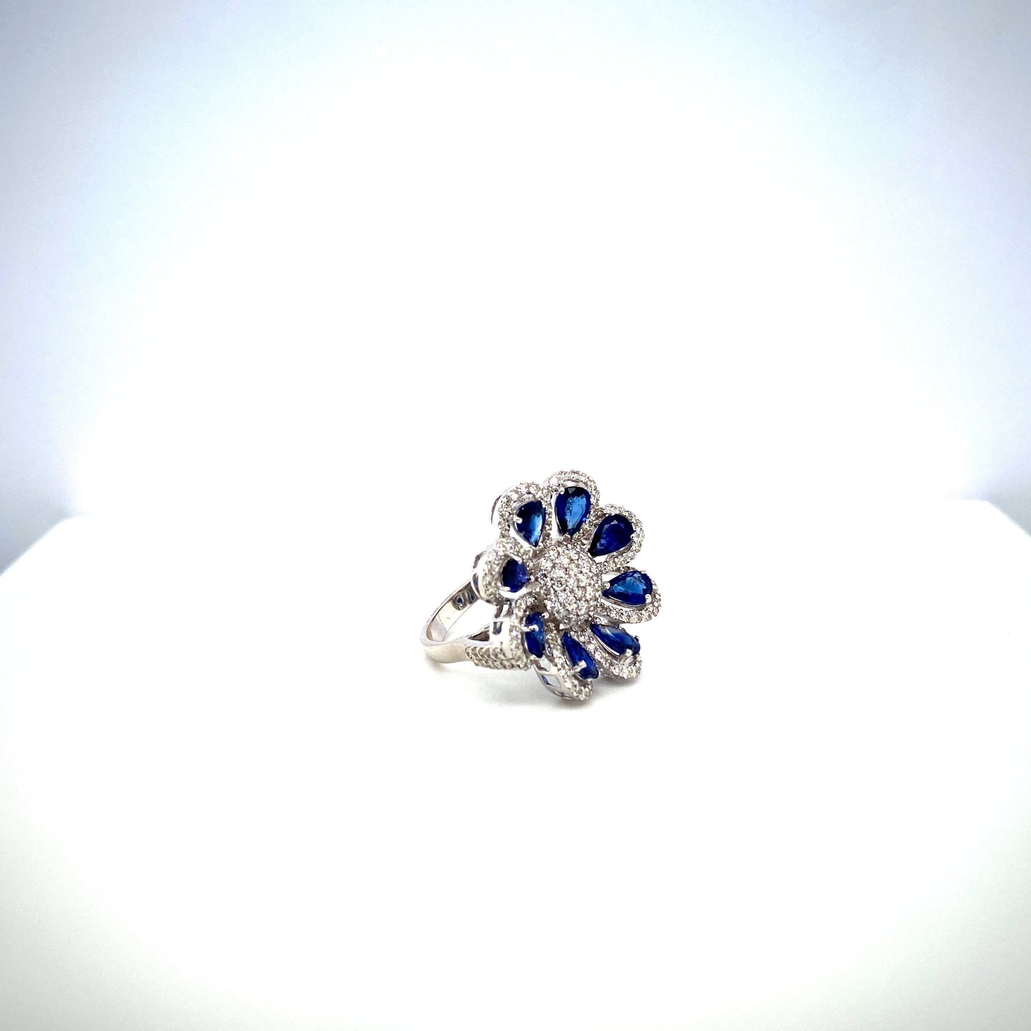 Sapphire and Diamond Ring in 18K White Gold - KGR 16575 - Zyrola