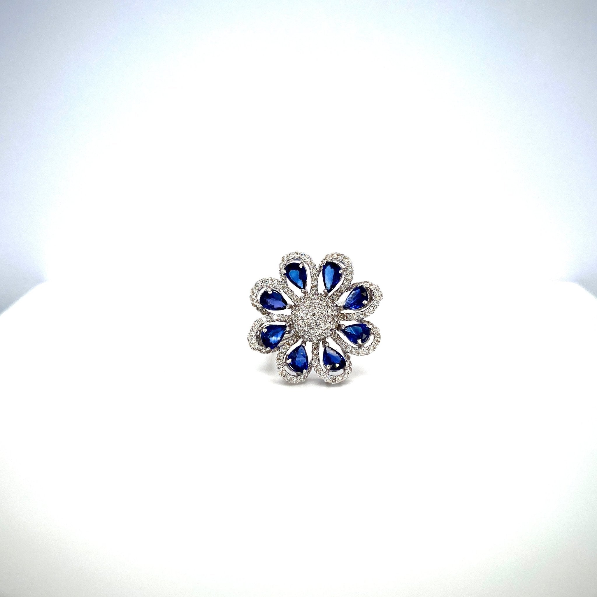 Sapphire and Diamond Ring in 18K White Gold - KGR 16575 - Zyrola