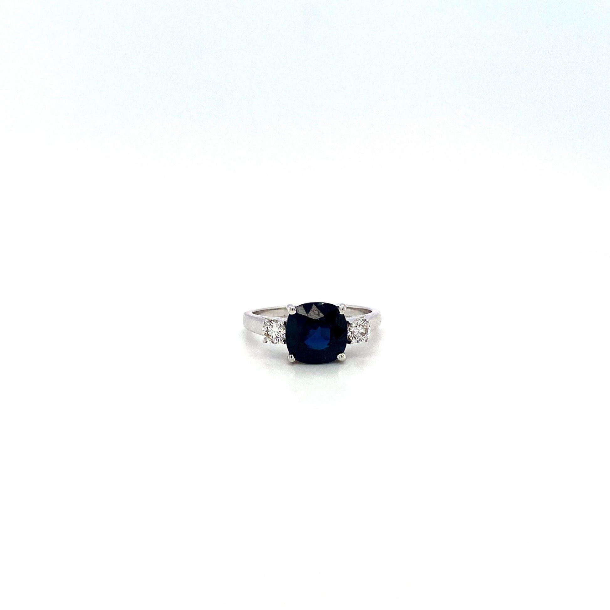 Sapphire and Diamond Ring in 18K White Gold - KGR 16914 - Zyrola