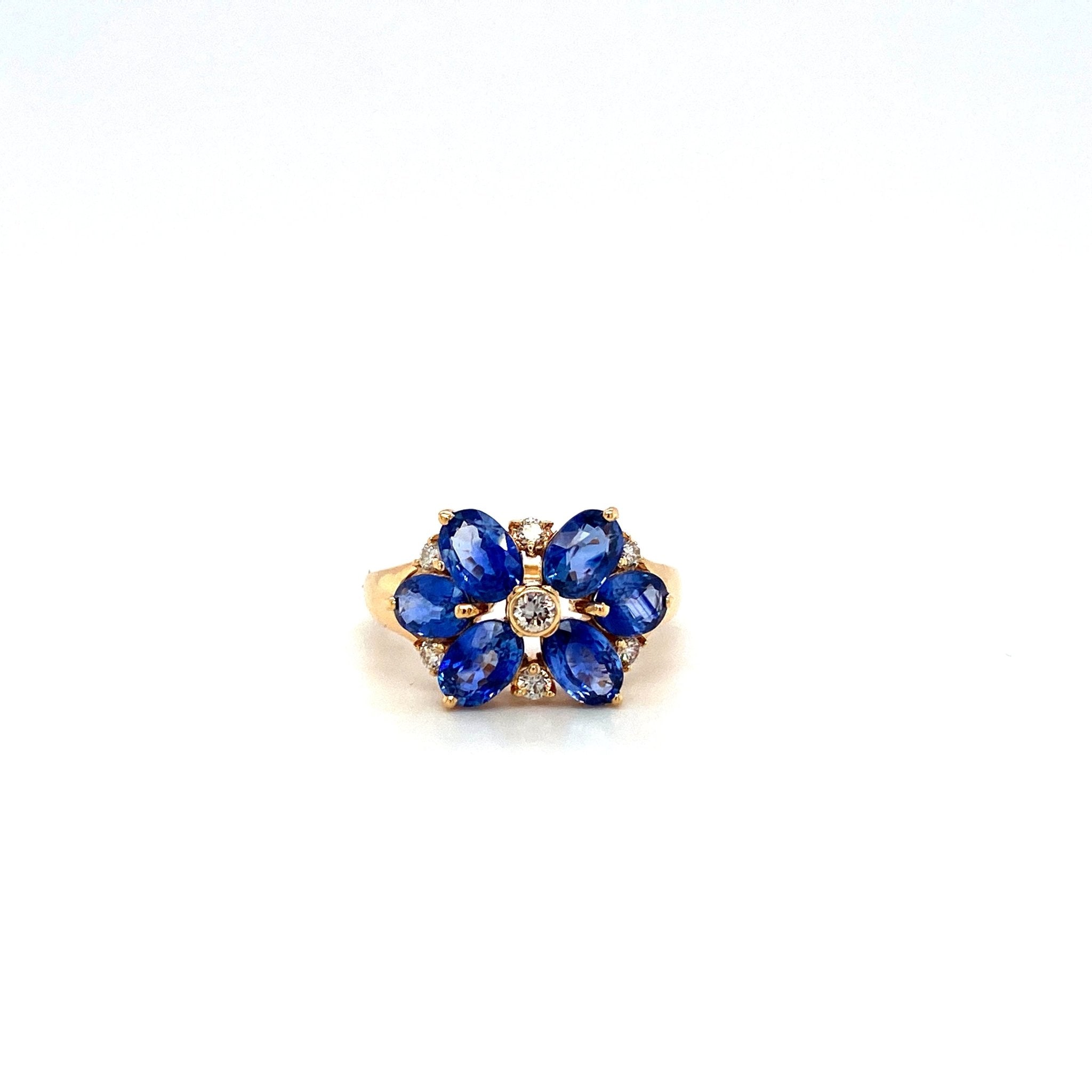 Sapphire and Diamond Ring in 18K Yellow Gold - KGR 11636 - Zyrola
