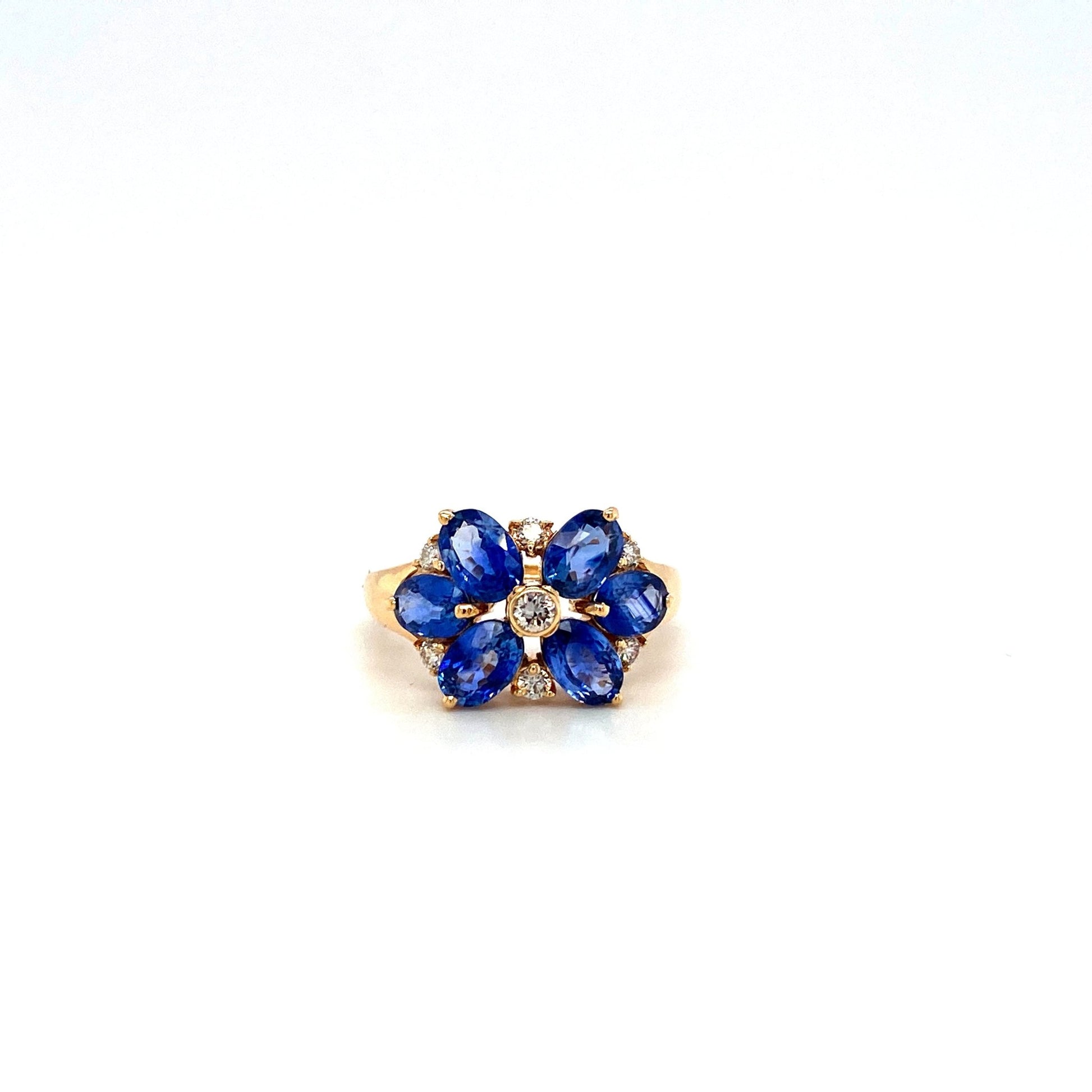 Sapphire and Diamond Ring in 18K Yellow Gold - KGR 11636 - Zyrola