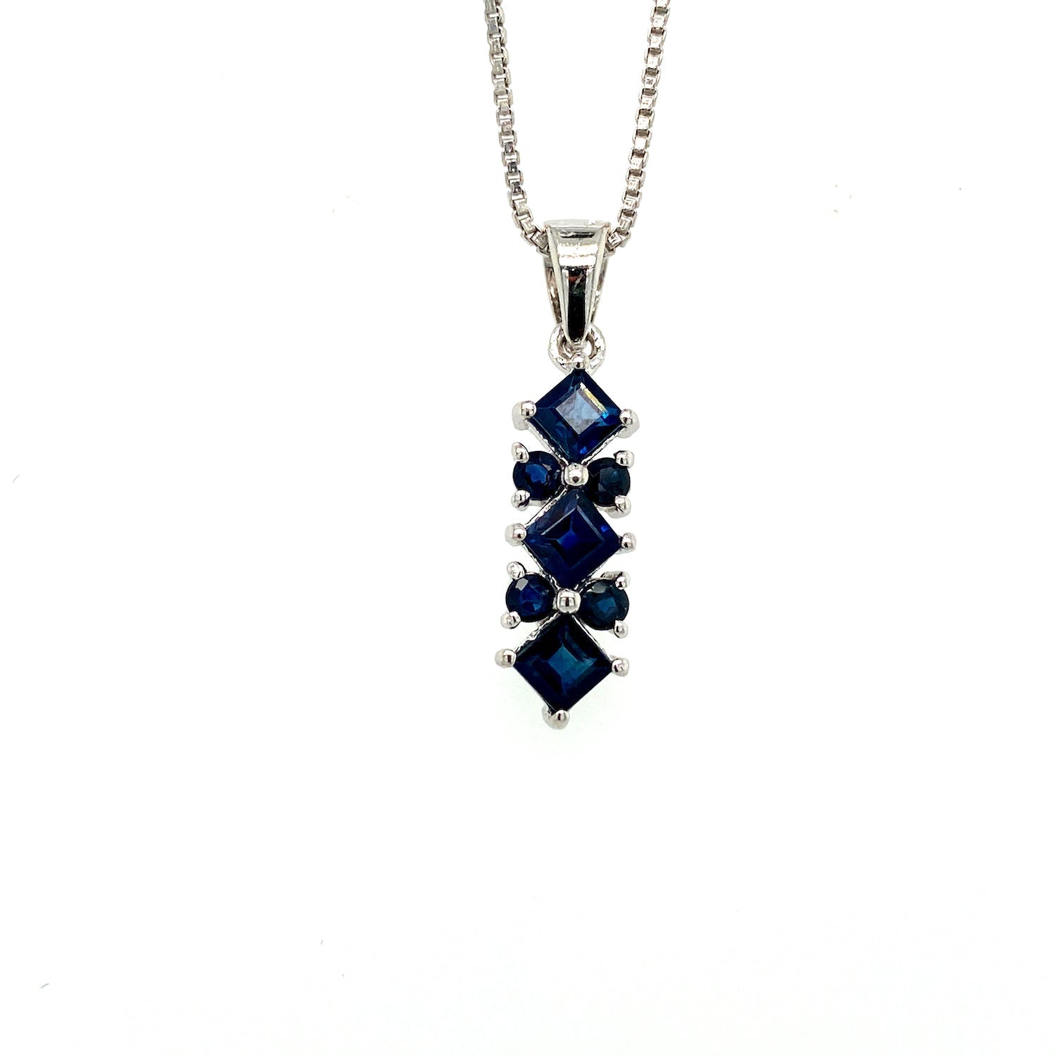 Sapphire Pendant in .925 Sterling Silver - KSP 39413 - Zyrola